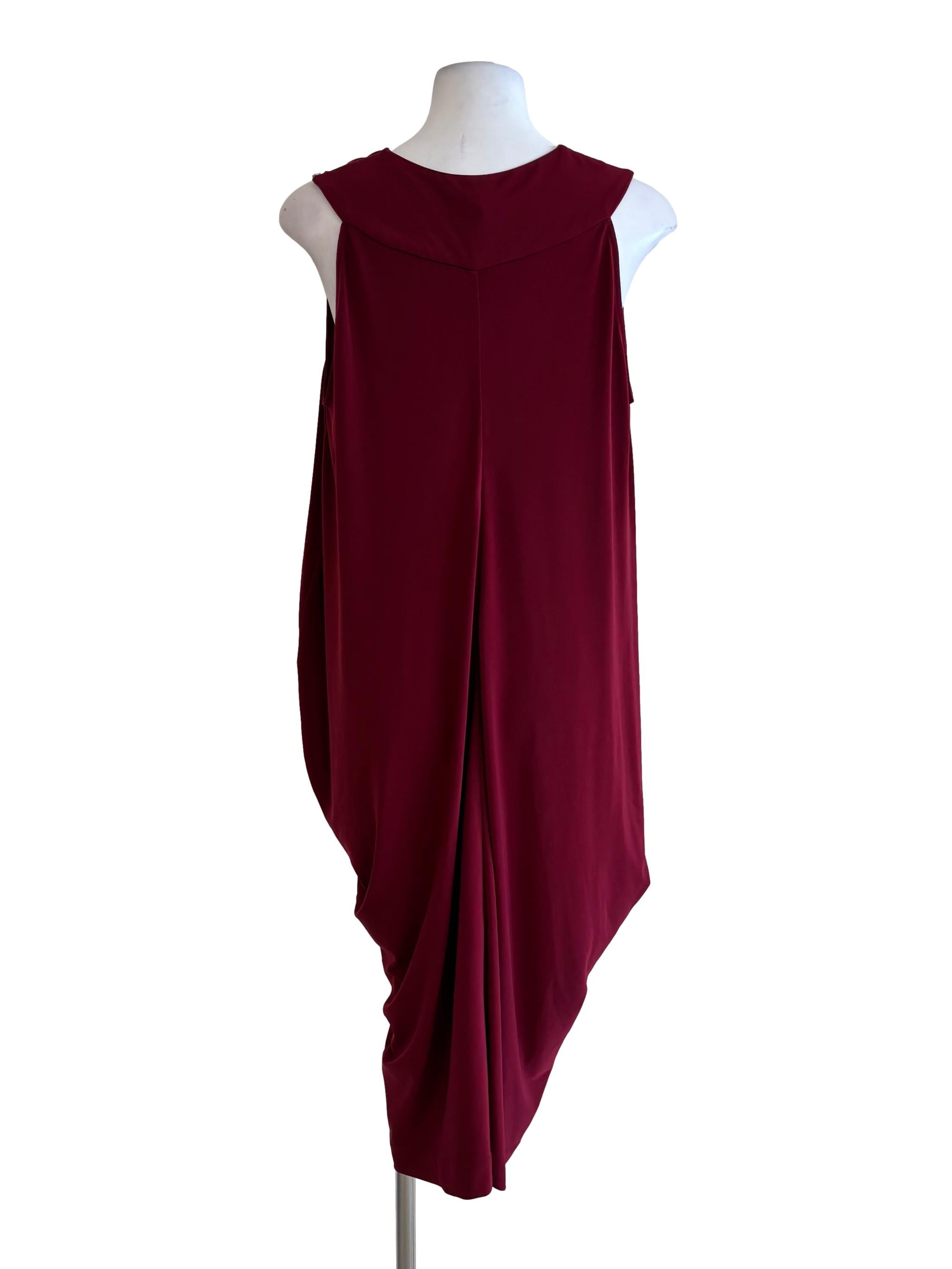 Maroon V-Neck Sleeveless Kaftan Dress