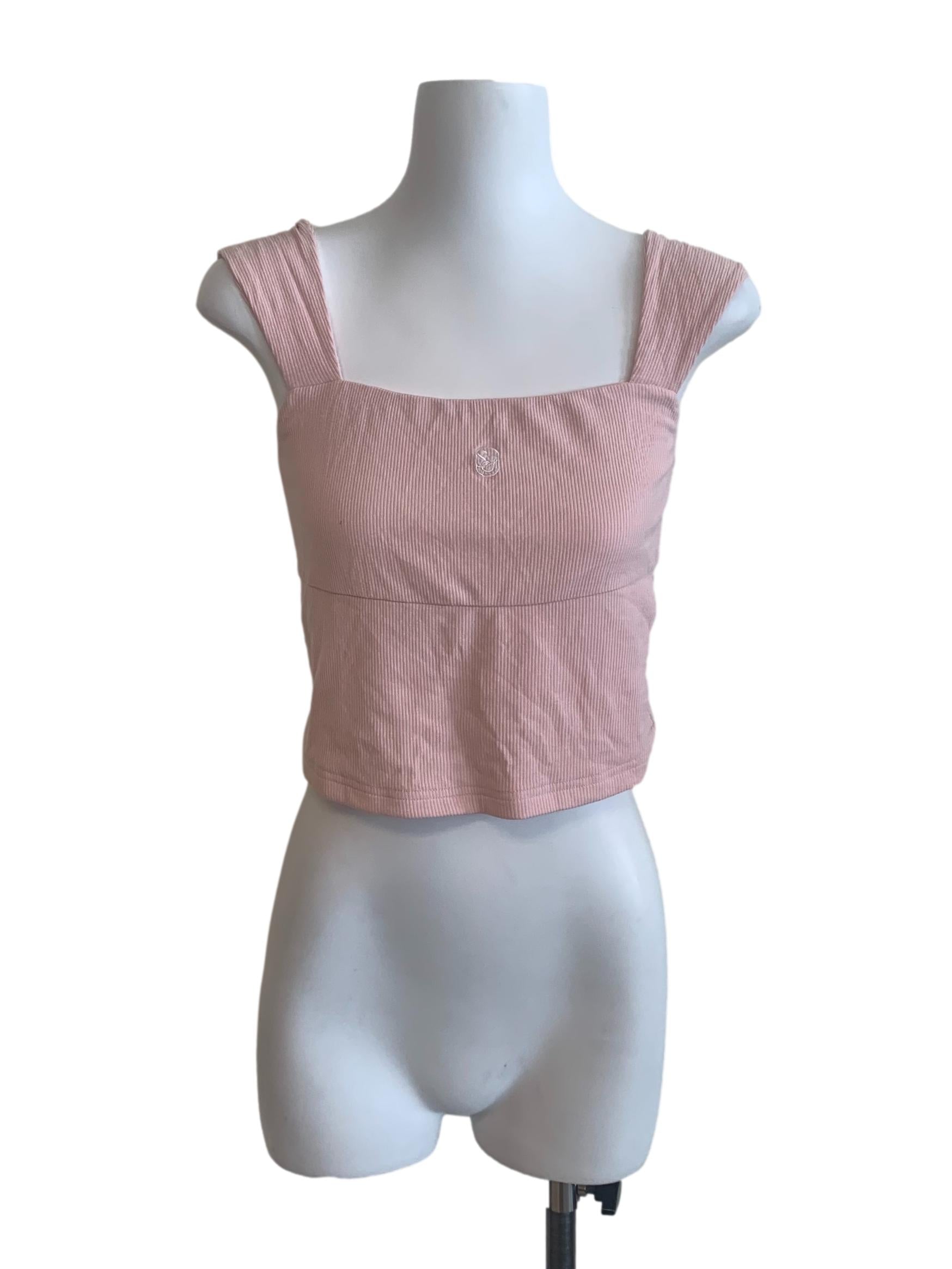 Flamingo Pink Square Neck Top