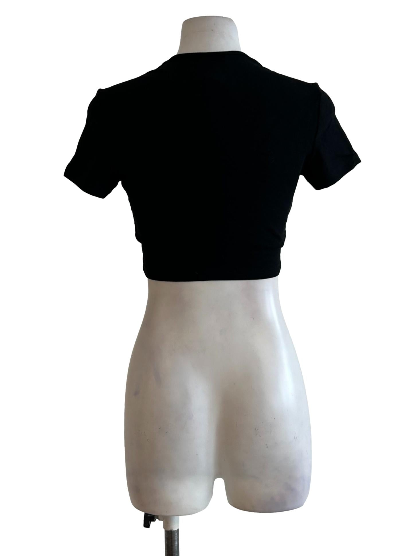 Black Square Neck Top