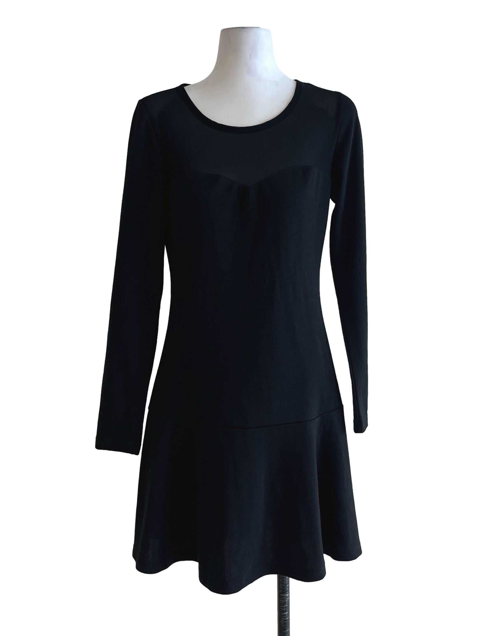 Black Jewel Neckline Empire Dress