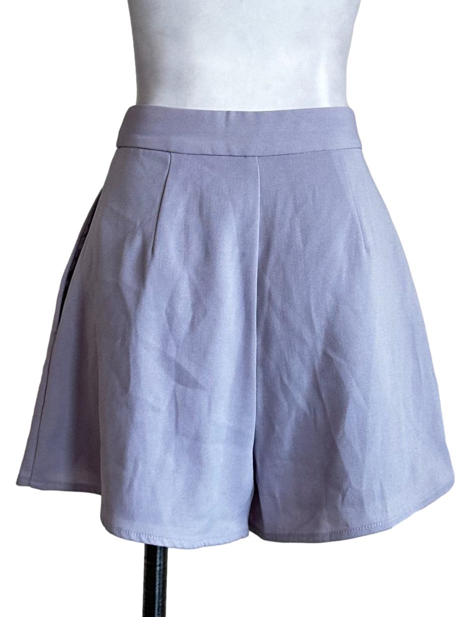 Heather Purple Plain Shorts