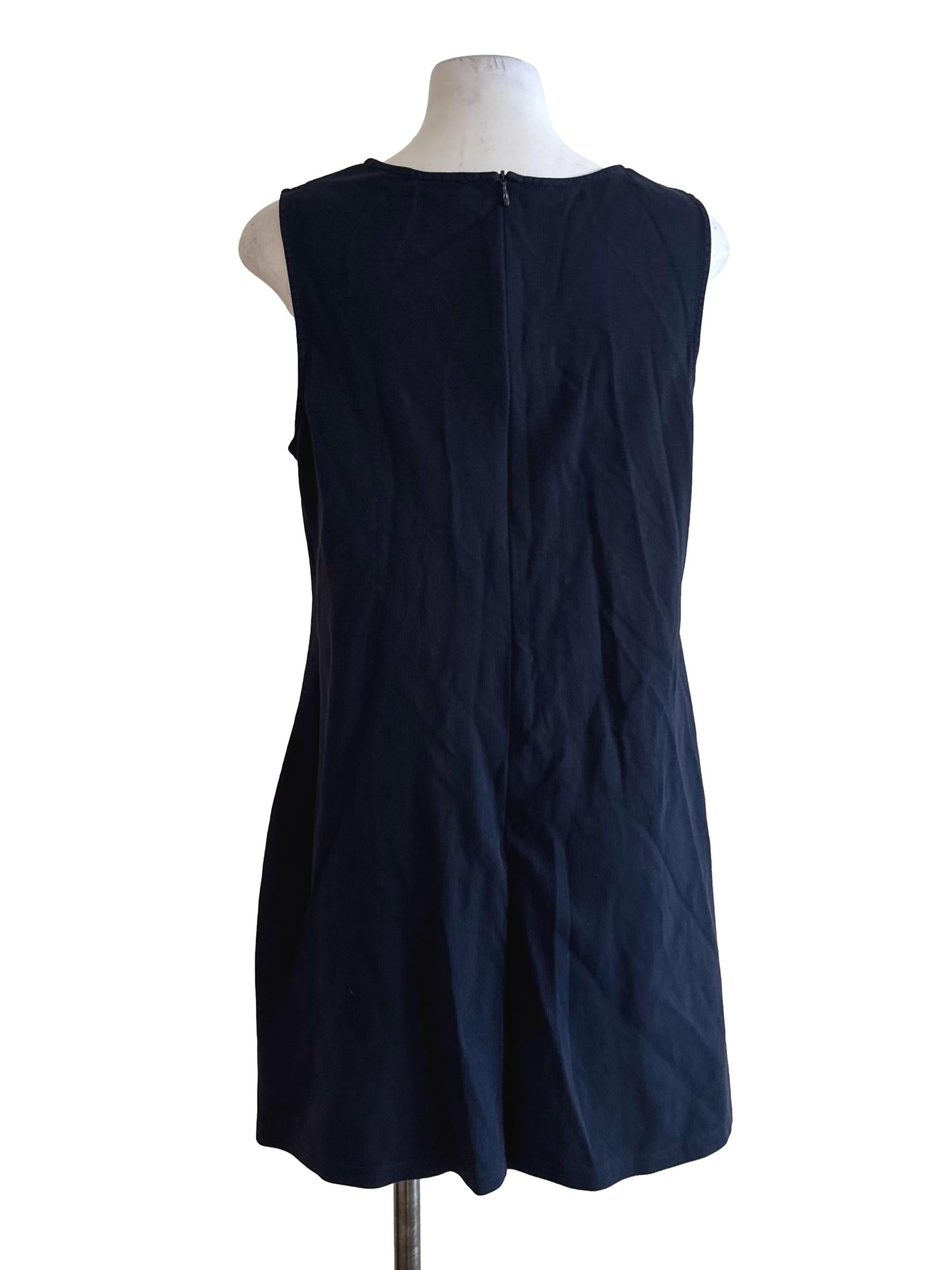 Midnight Blue Side Ruched Sleeveless Dress