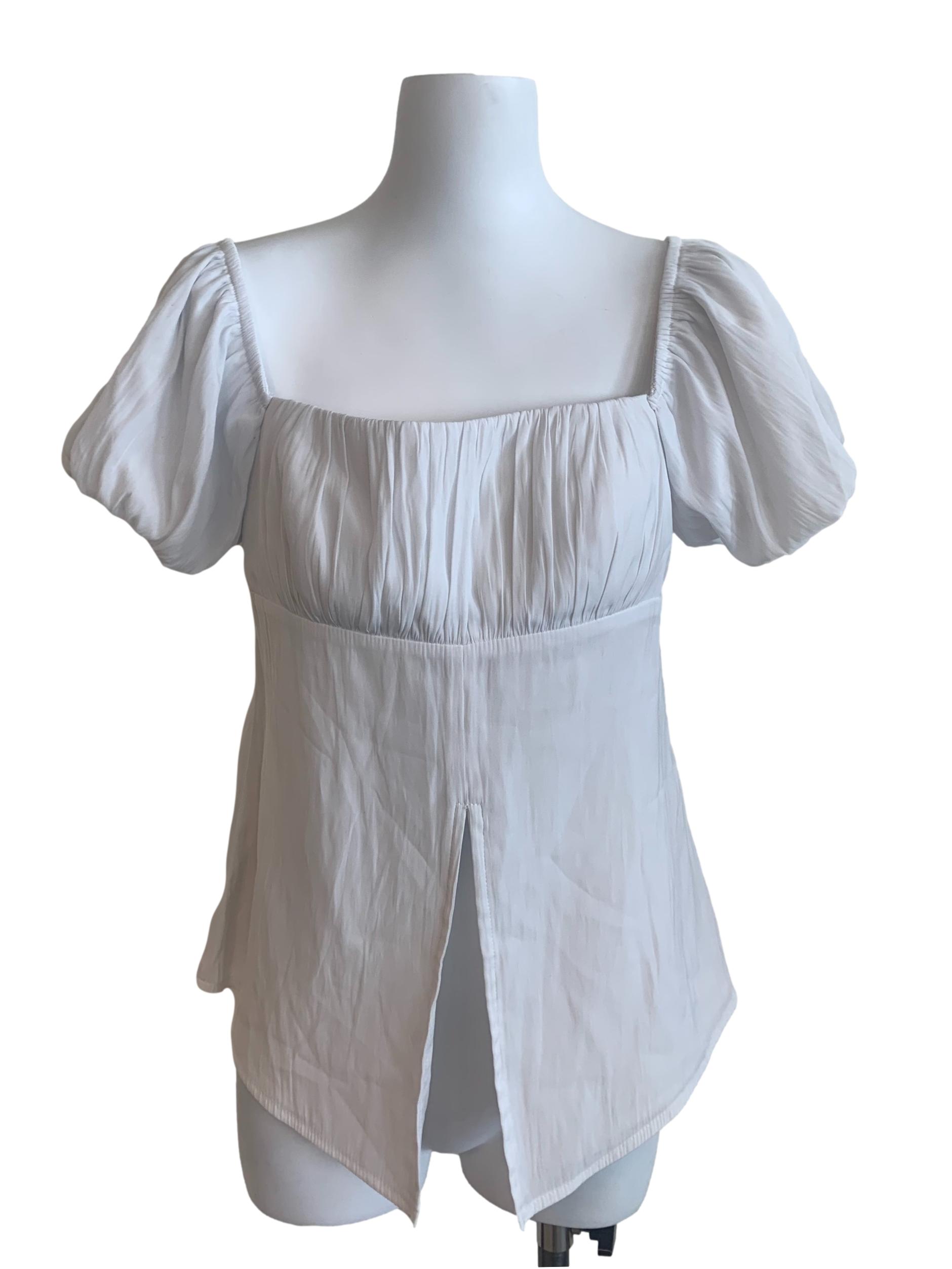 White Puff Sleeve Top