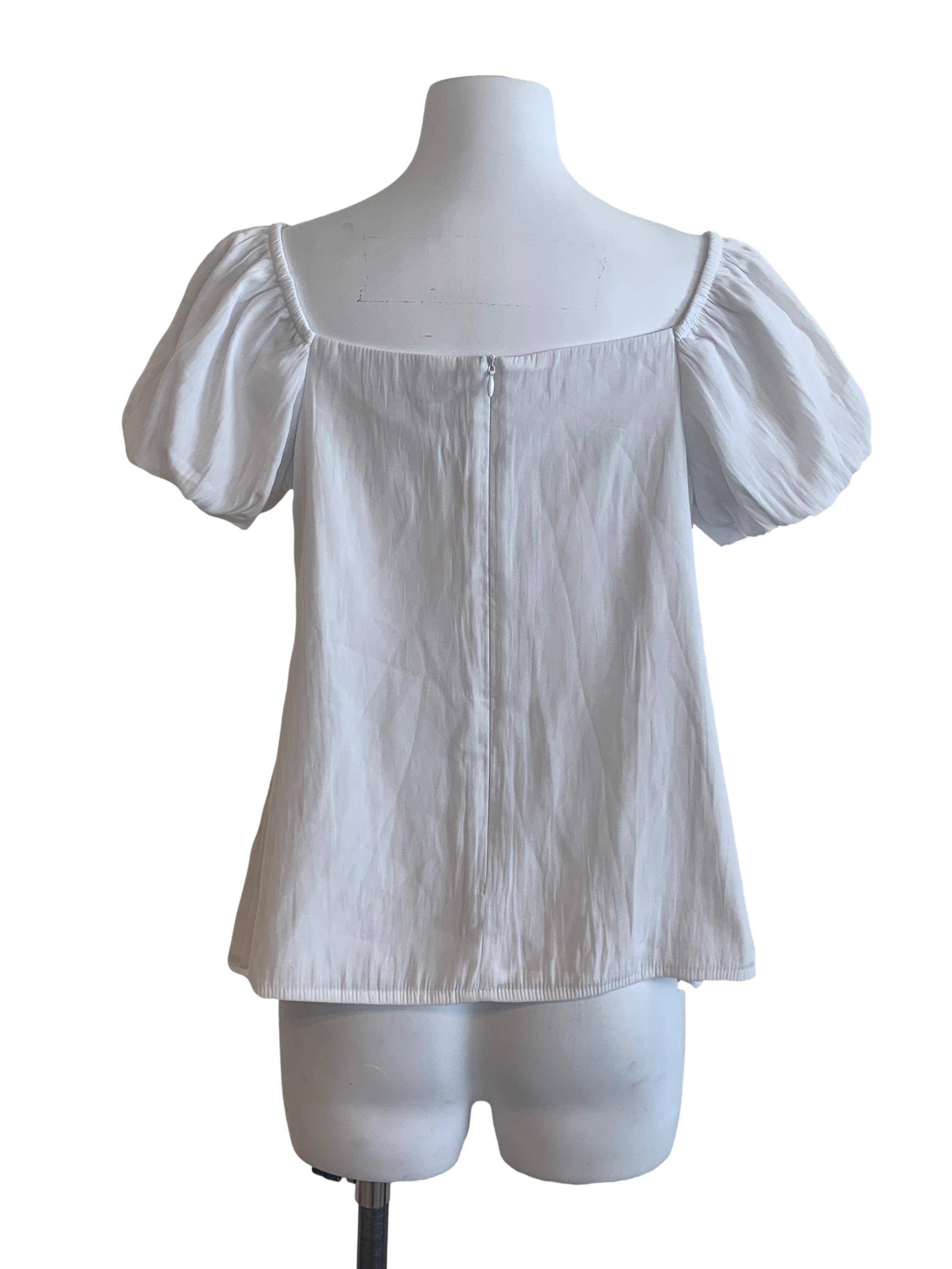 White Puff Sleeve Top