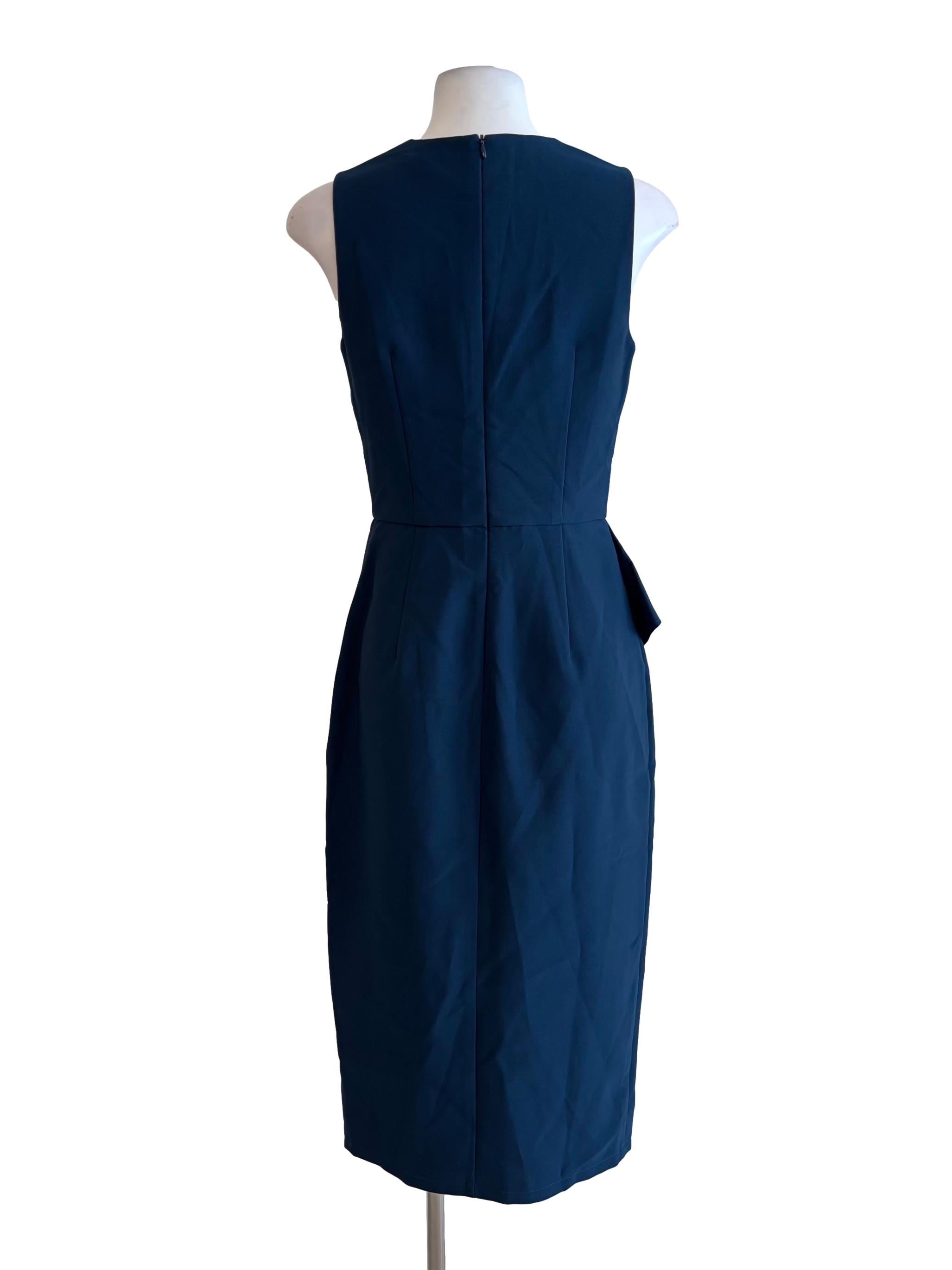 Navy Blue Sleeveless Peplum Dress