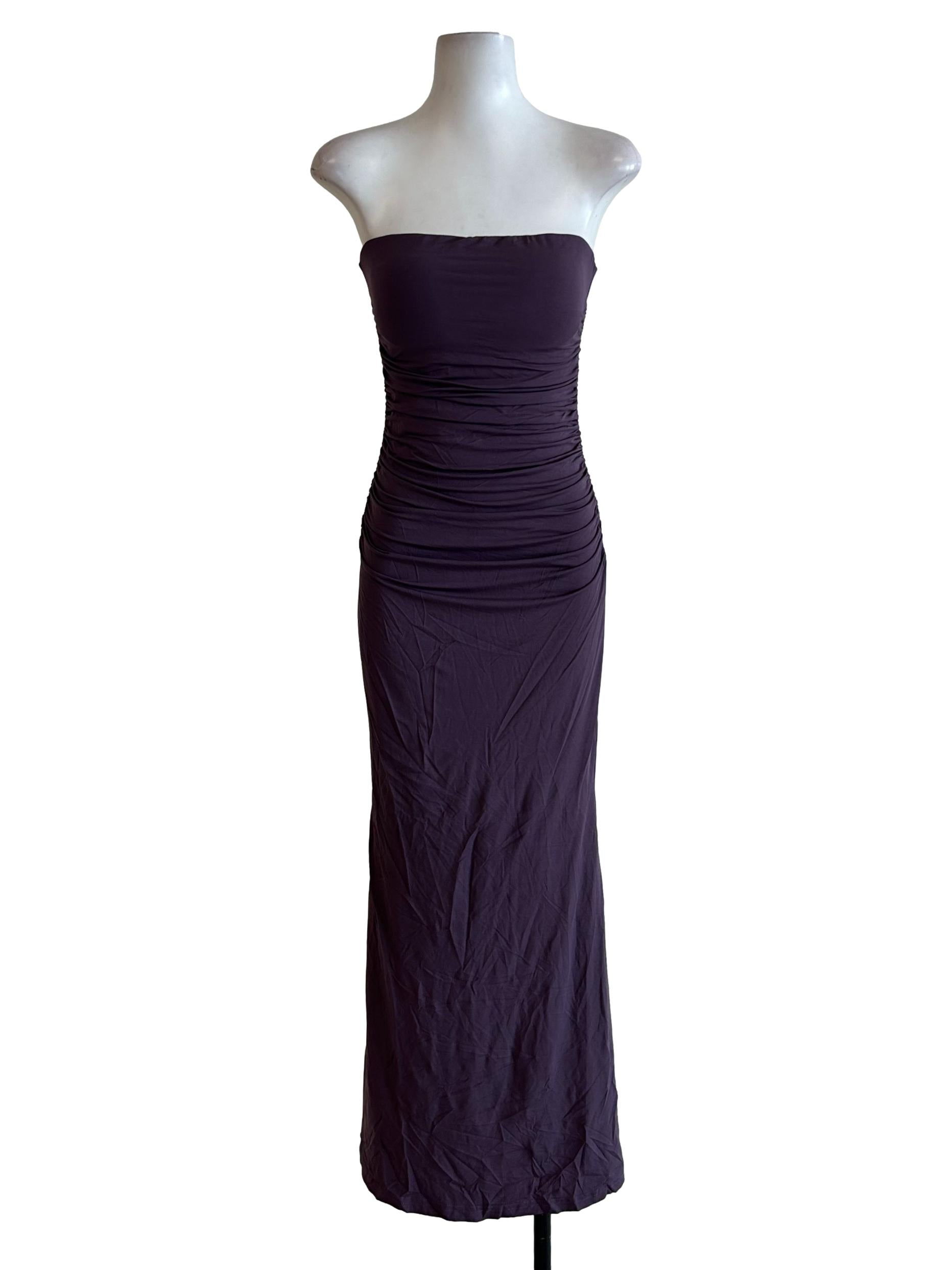 Purlple Strapless Bodycon Dress