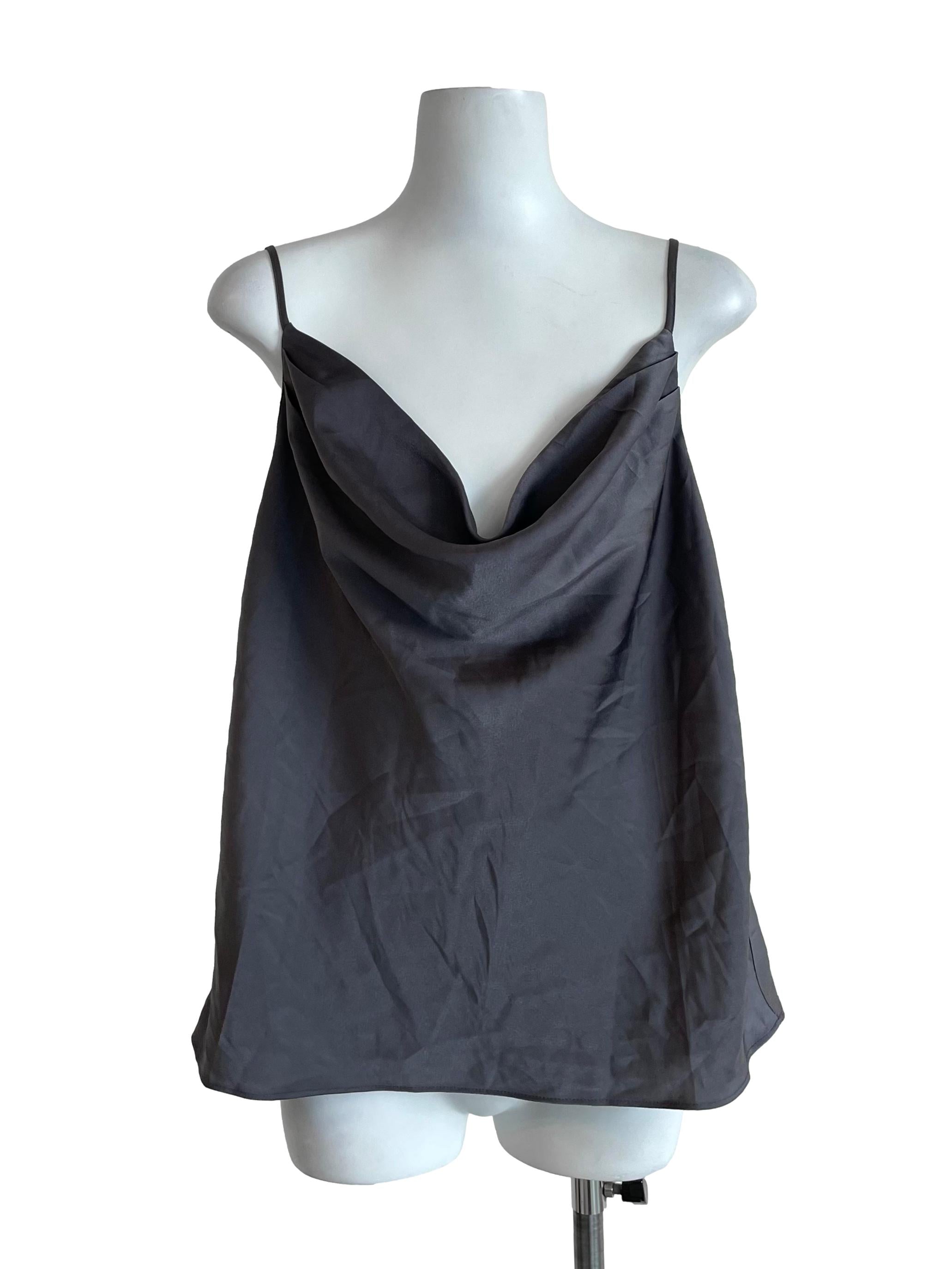 Shadow Satin Draped Camisole