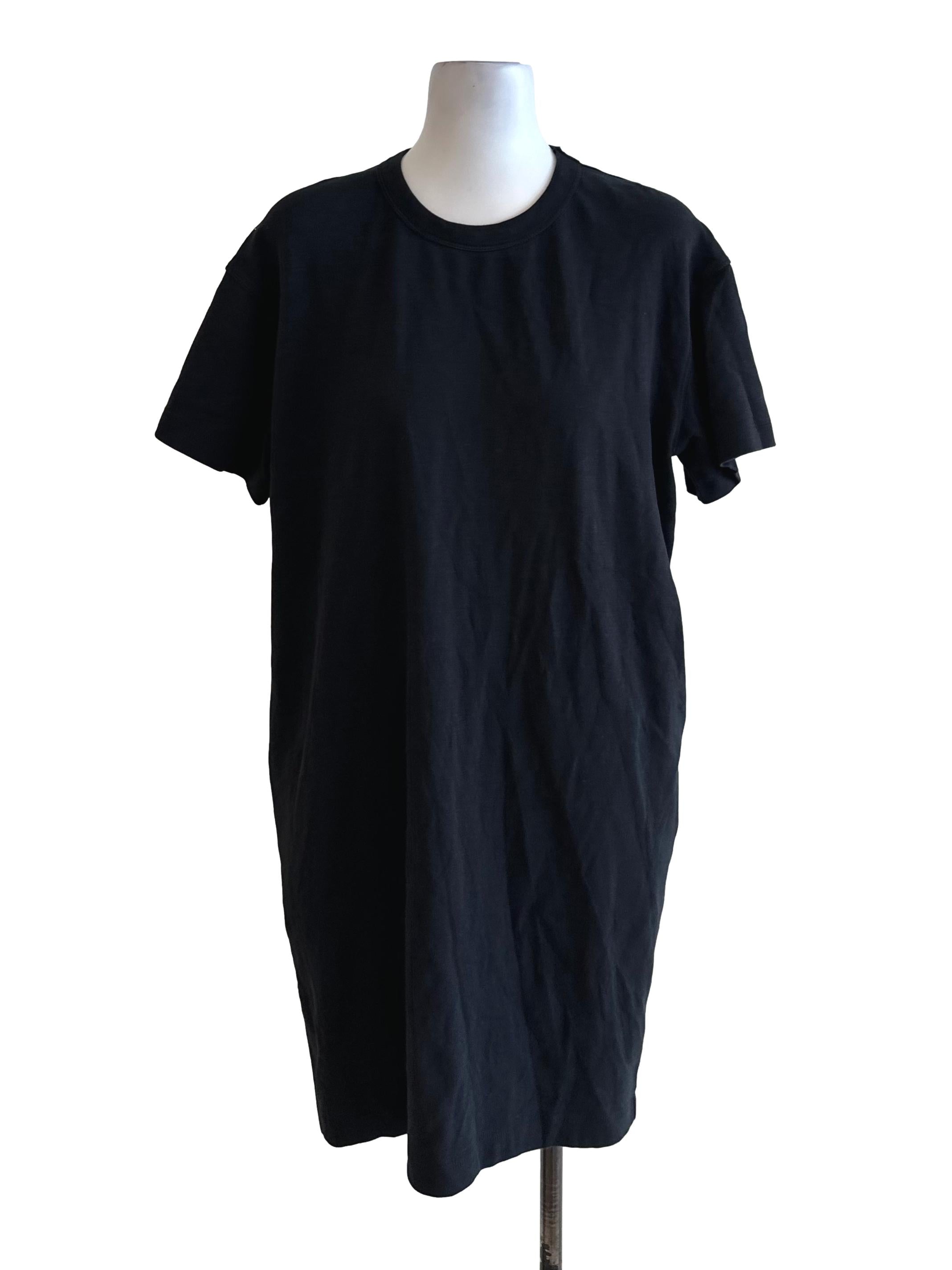 Onyx Black Round Neck Tee Dress