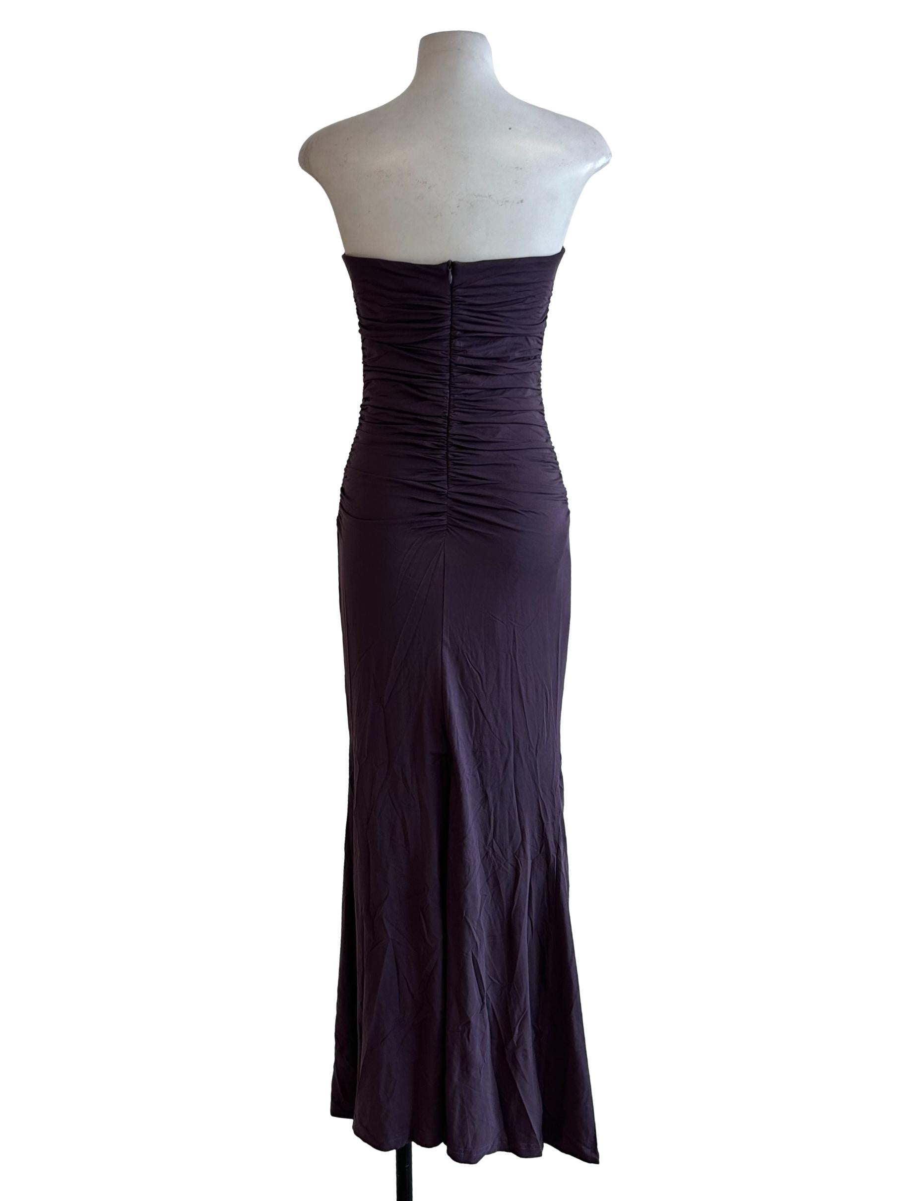 Purlple Strapless Bodycon Dress