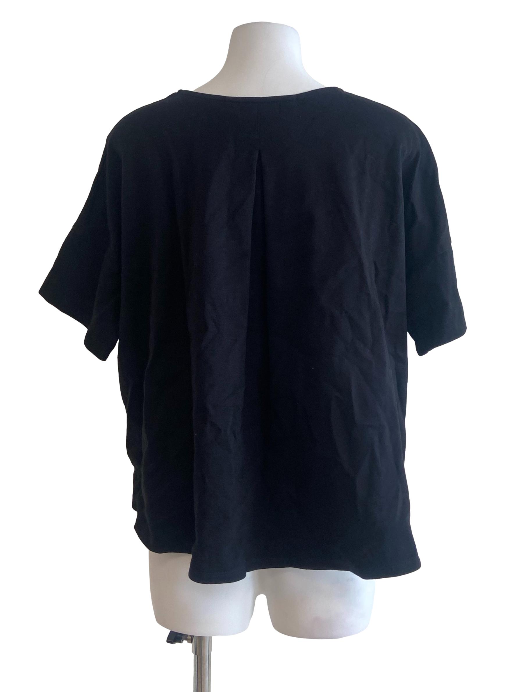 Black Twill Asymmetric Blouse