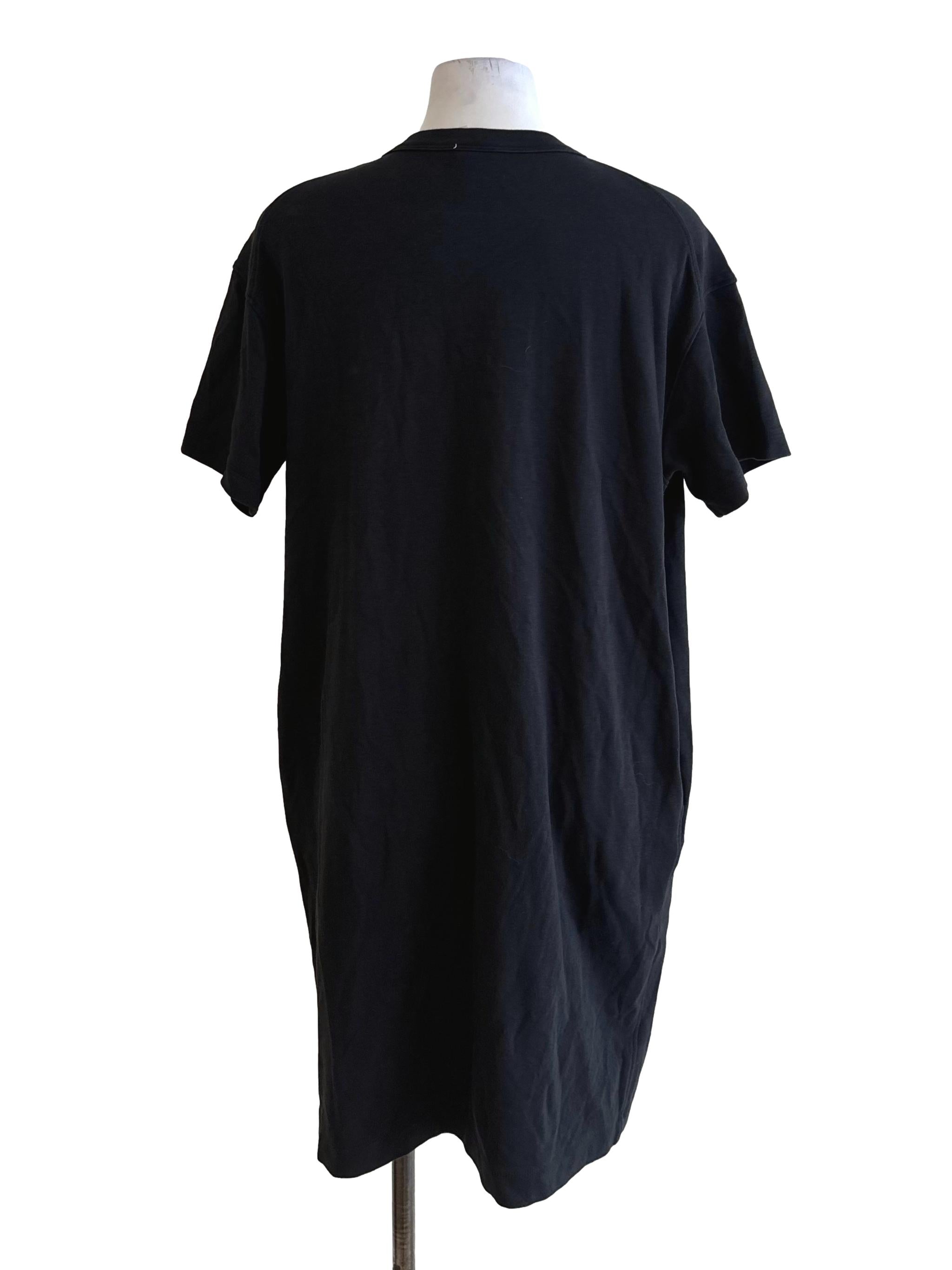 Onyx Black Round Neck Tee Dress
