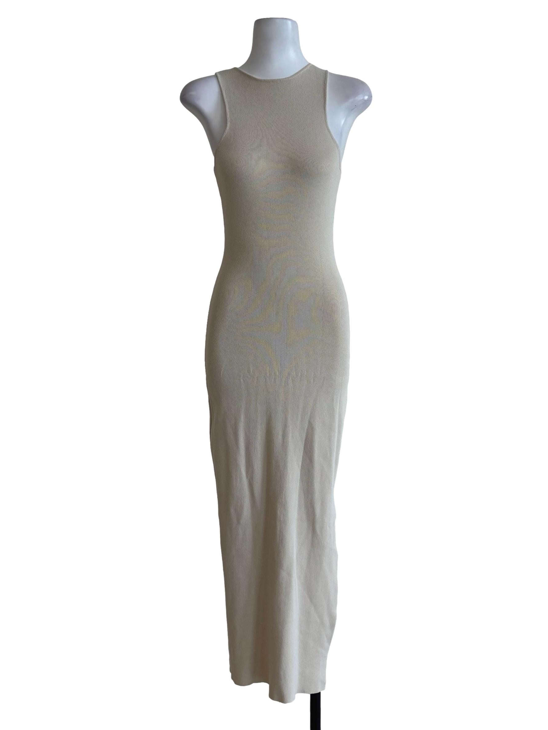 Beige Jewel Bodycon Dress