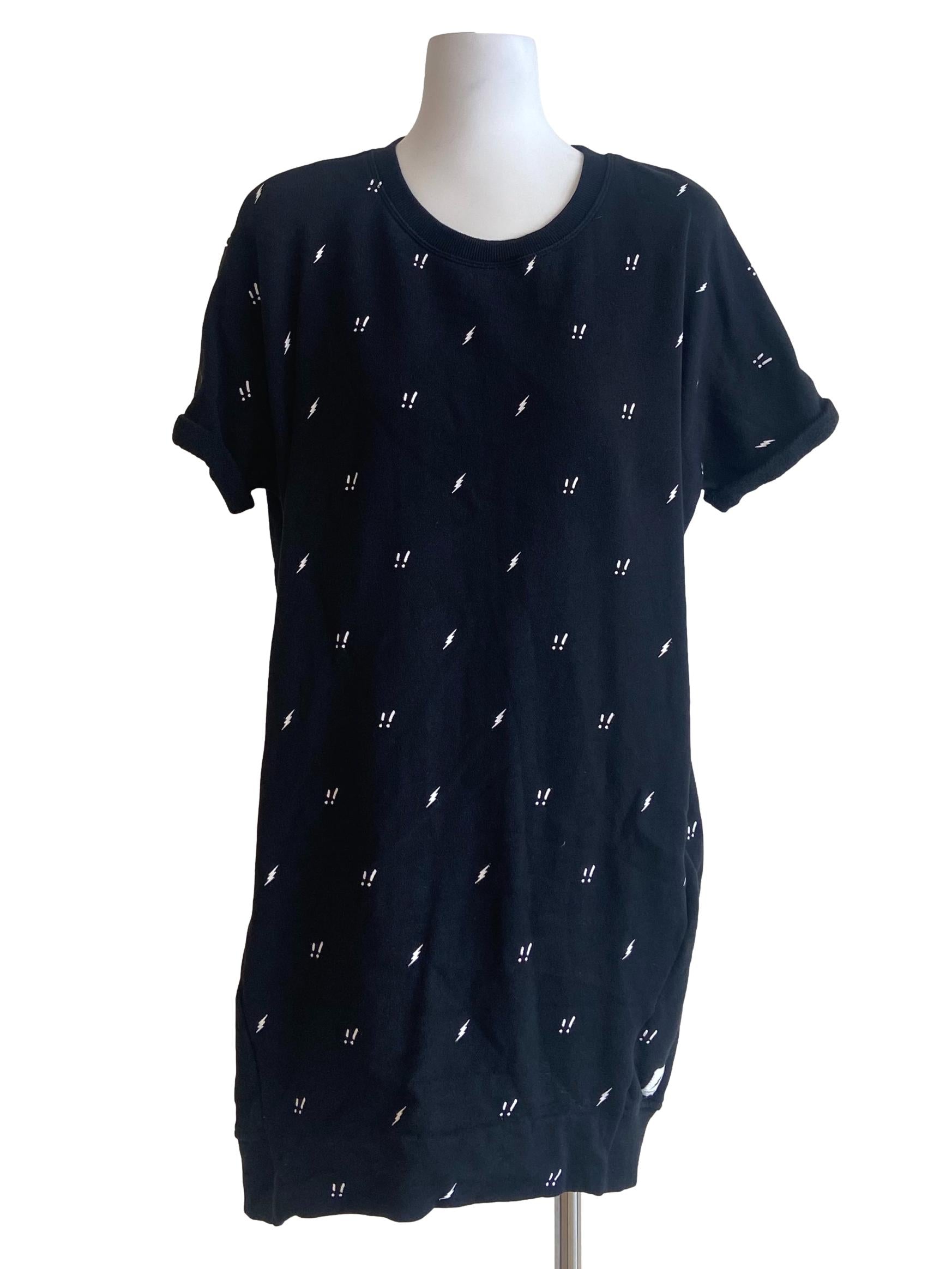 Black  White Pegged Batwing Sleeve Dress