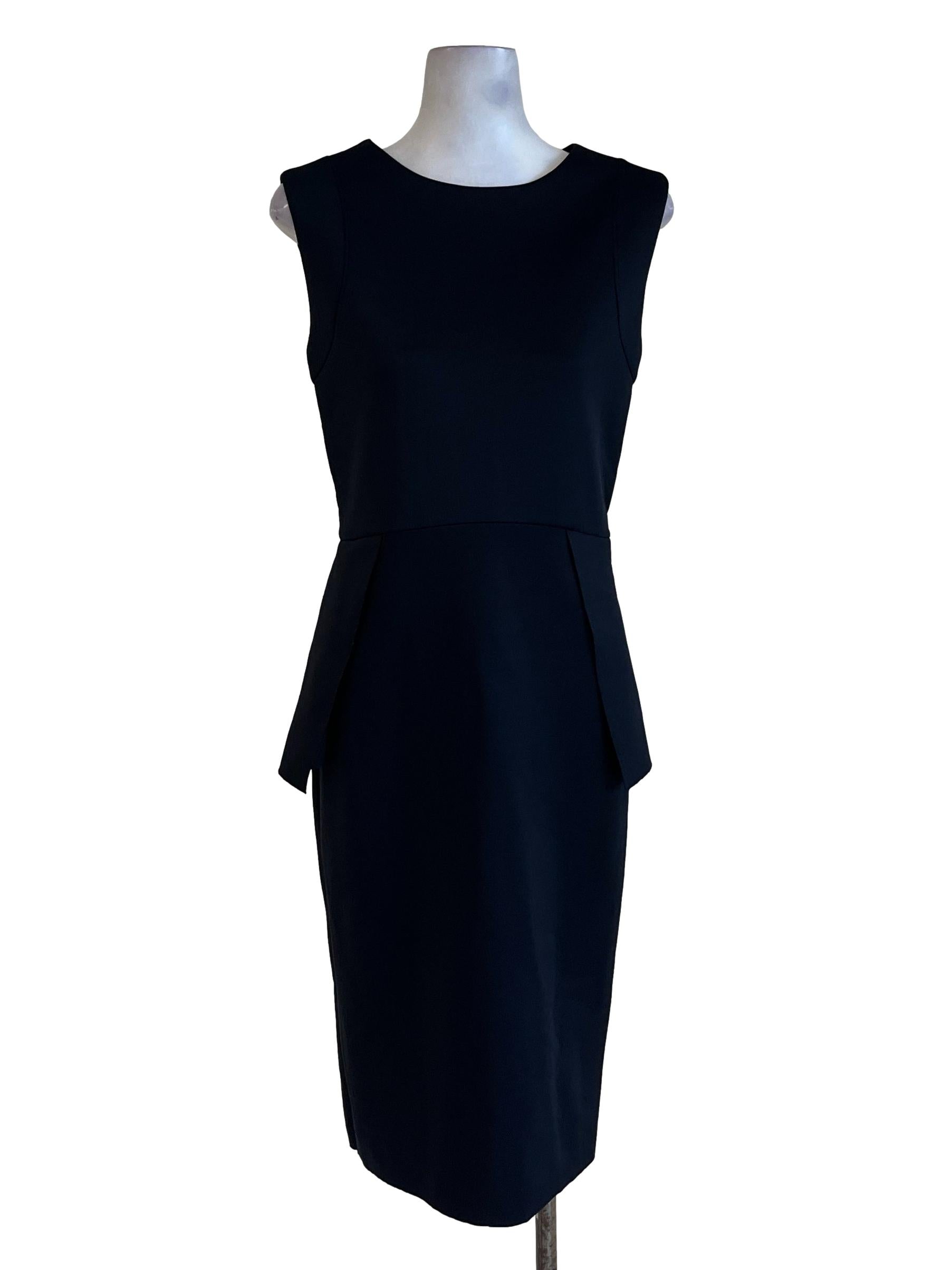 Navy Blue A-Line Peplum Dress