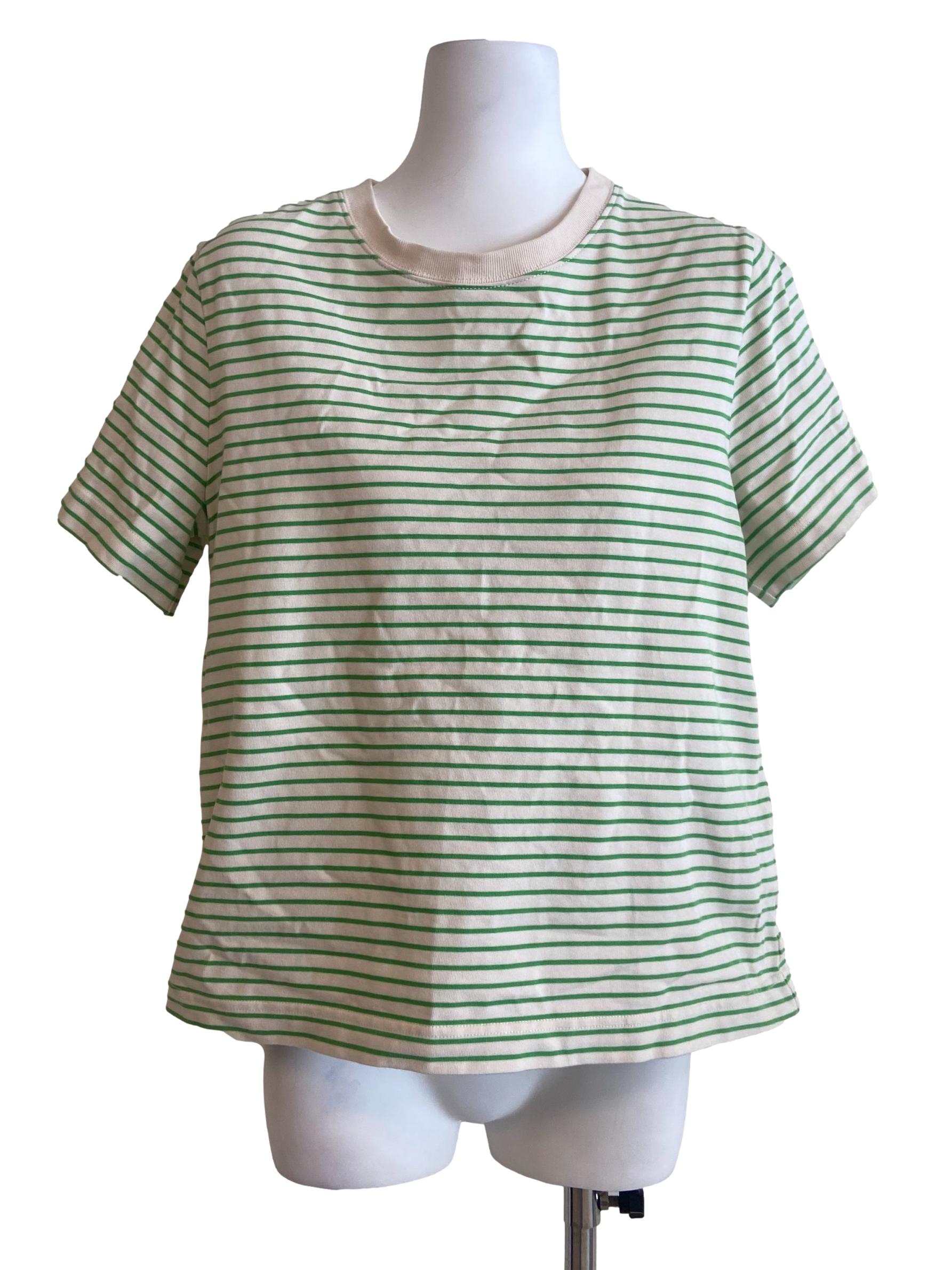 White Green Stripes Blouse