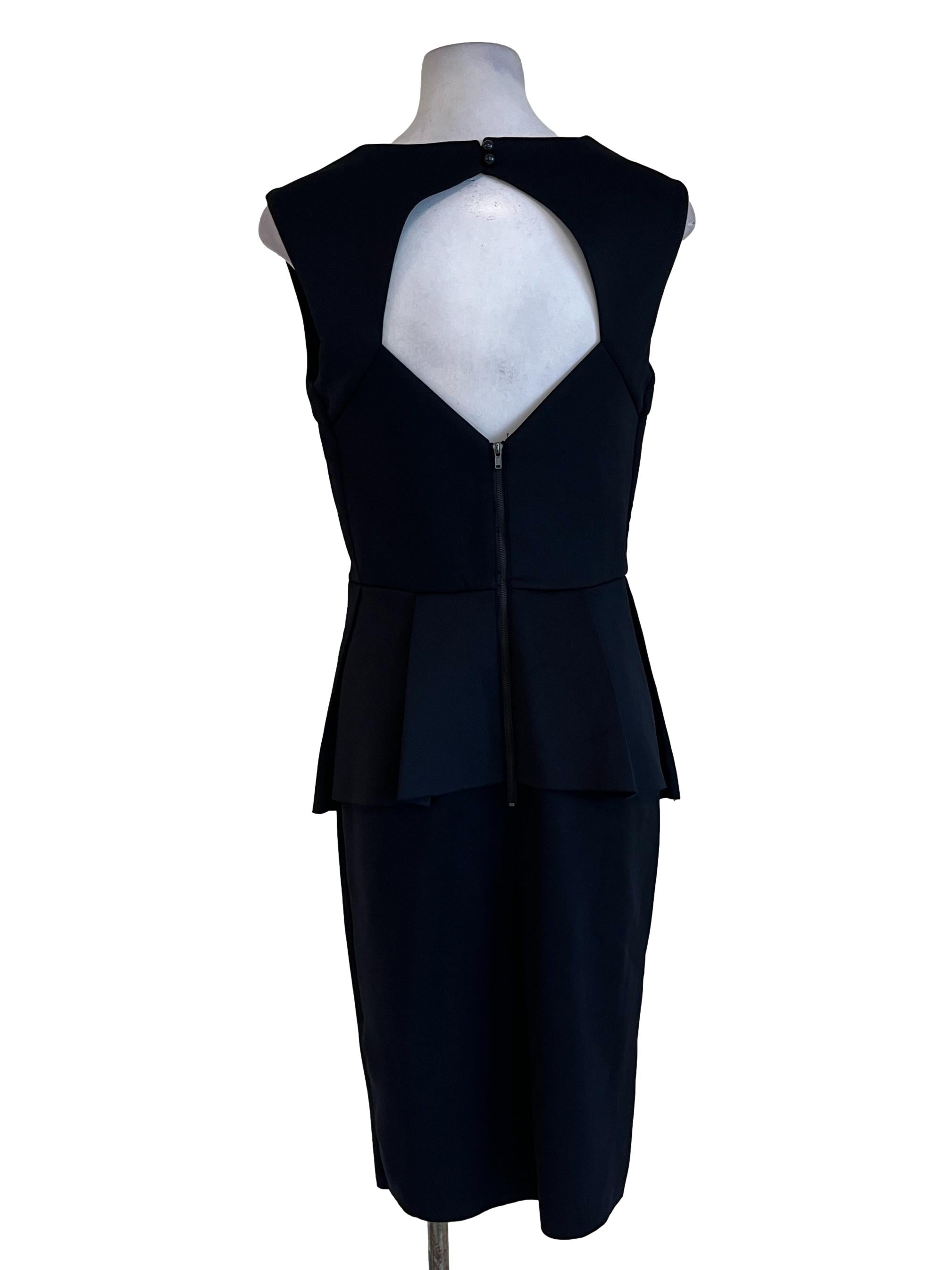 Navy Blue A-Line Peplum Dress