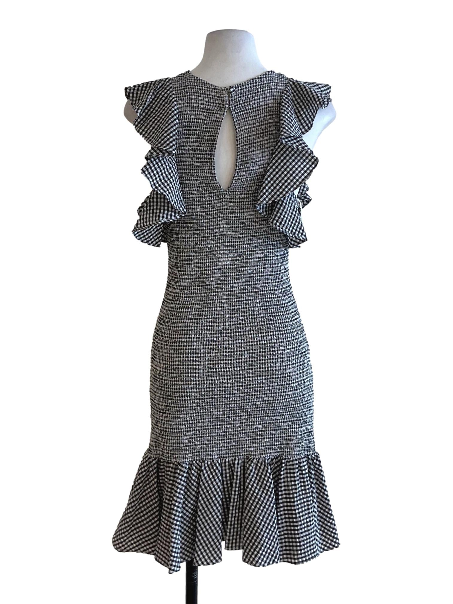 Black Gingham Sheath Dress