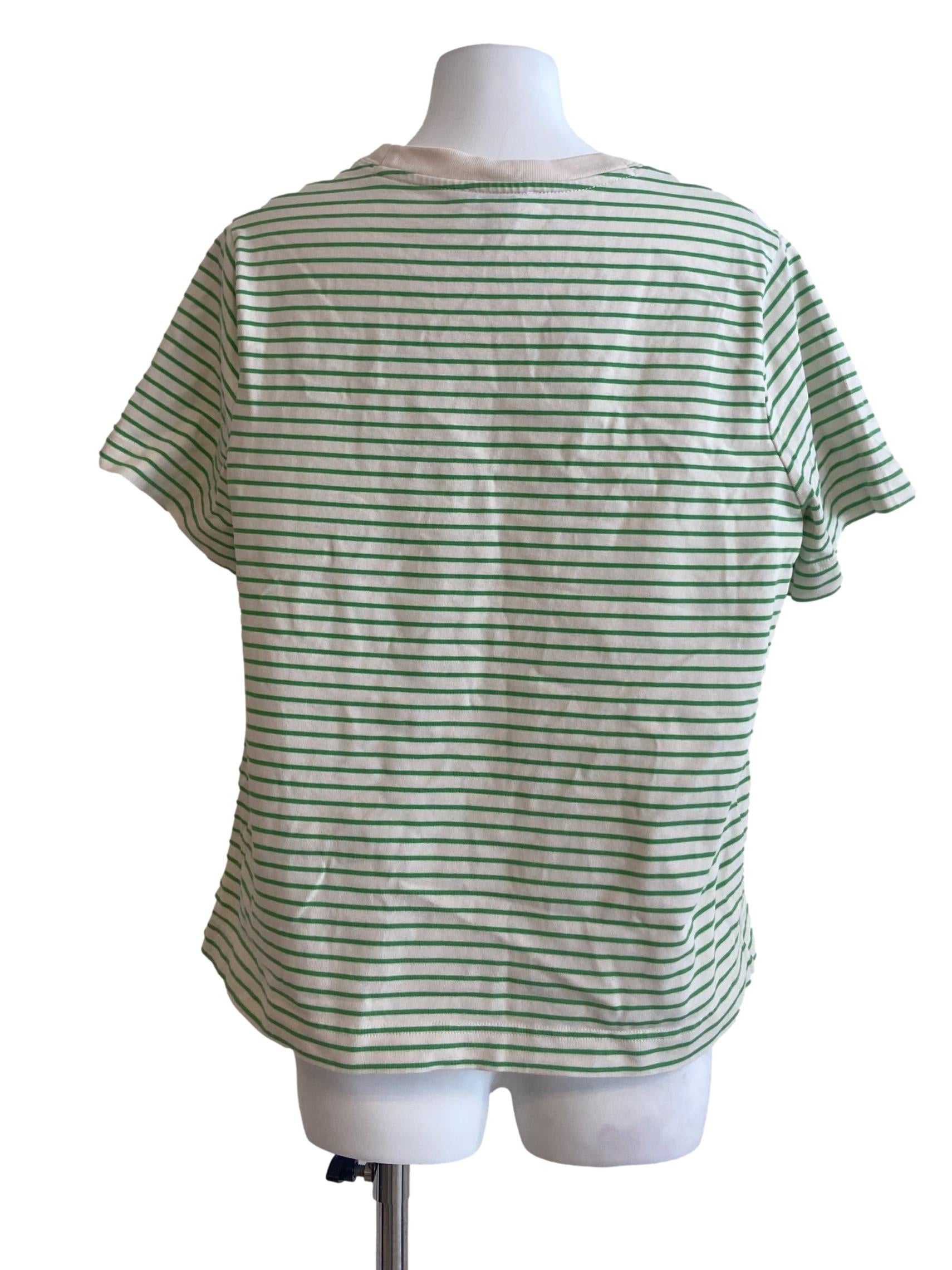 White Green Stripes Blouse