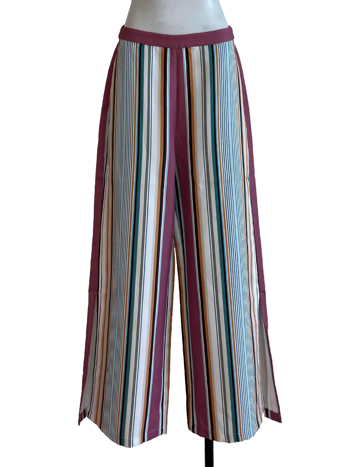 Multicolor Stripes Suit Pants