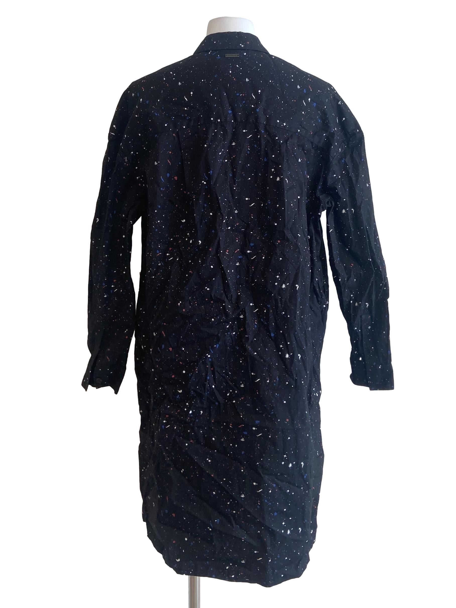 Black Colourful Dot Button Down Dress