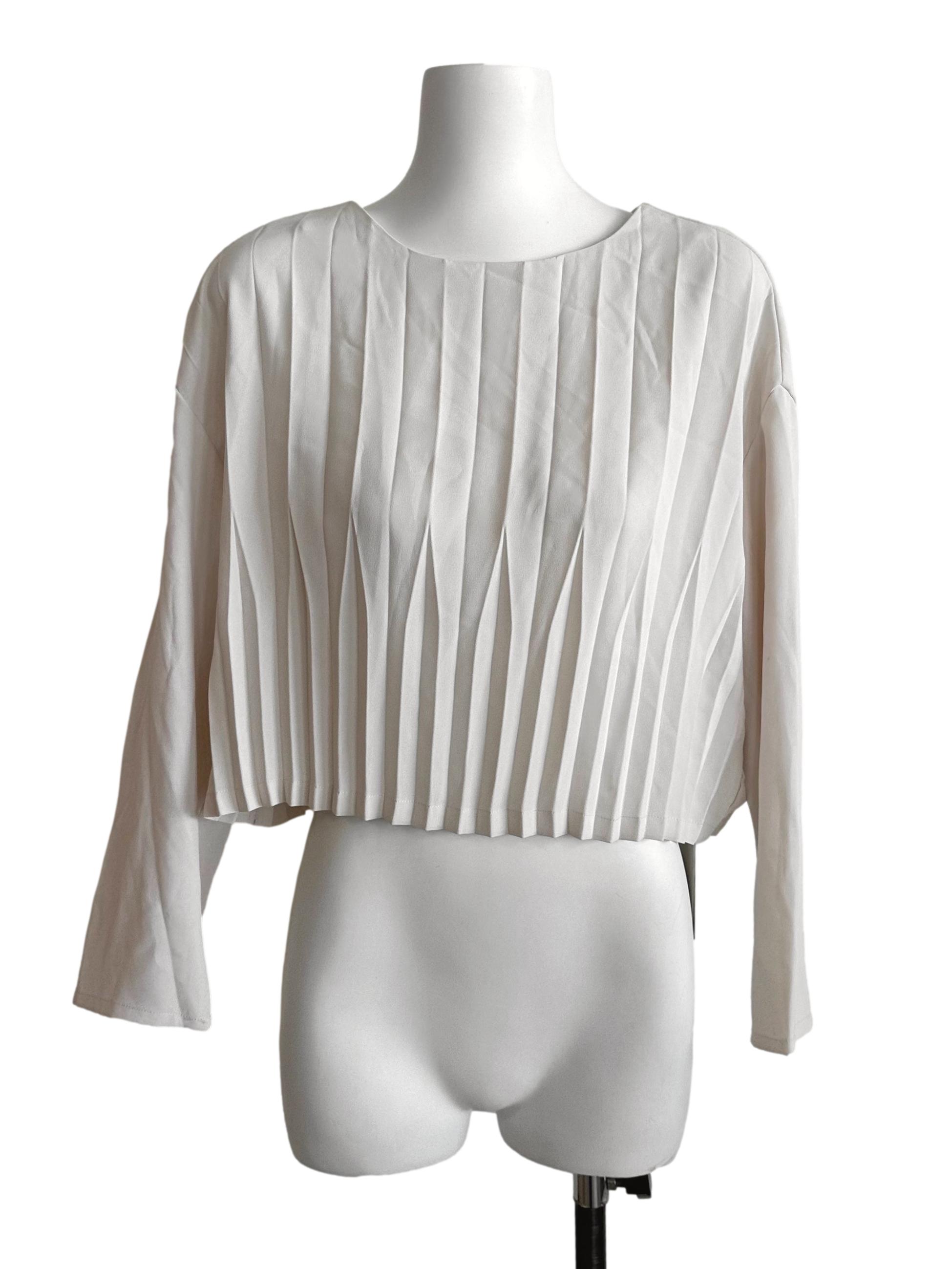 Ash White Pleated Top