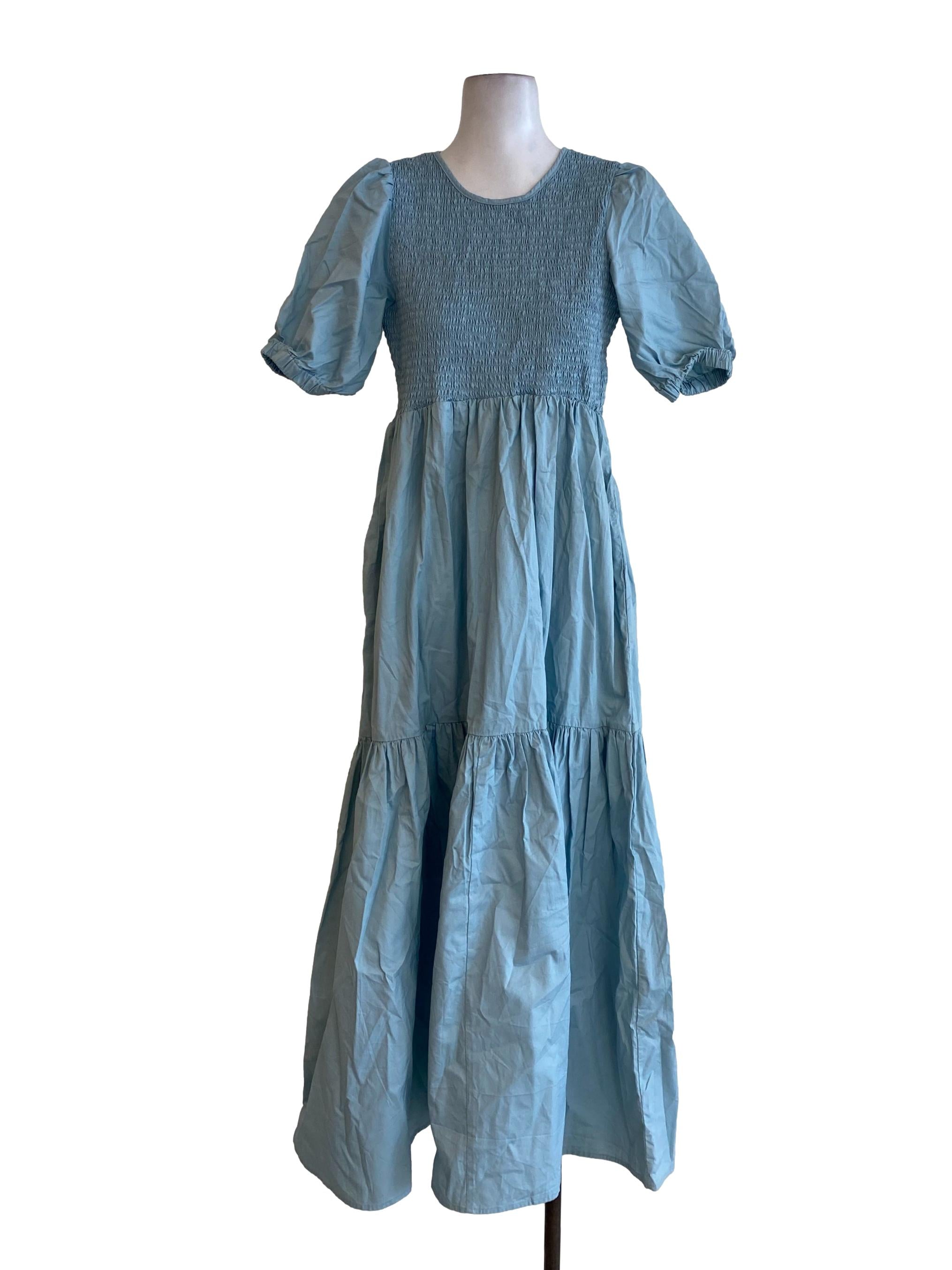 Sky Blue Drop Waist Dress