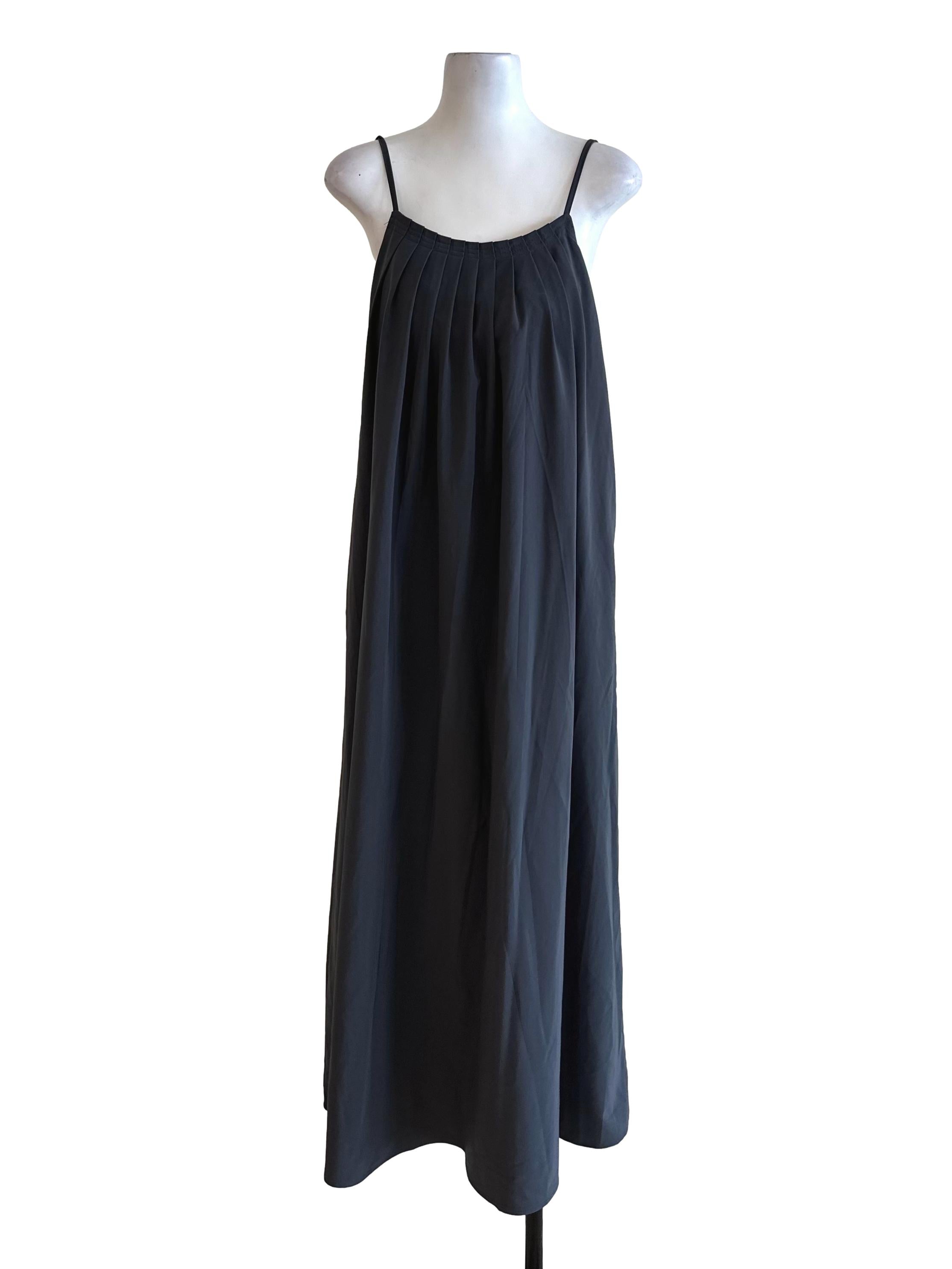Dark Grey Pleated Tent Dress