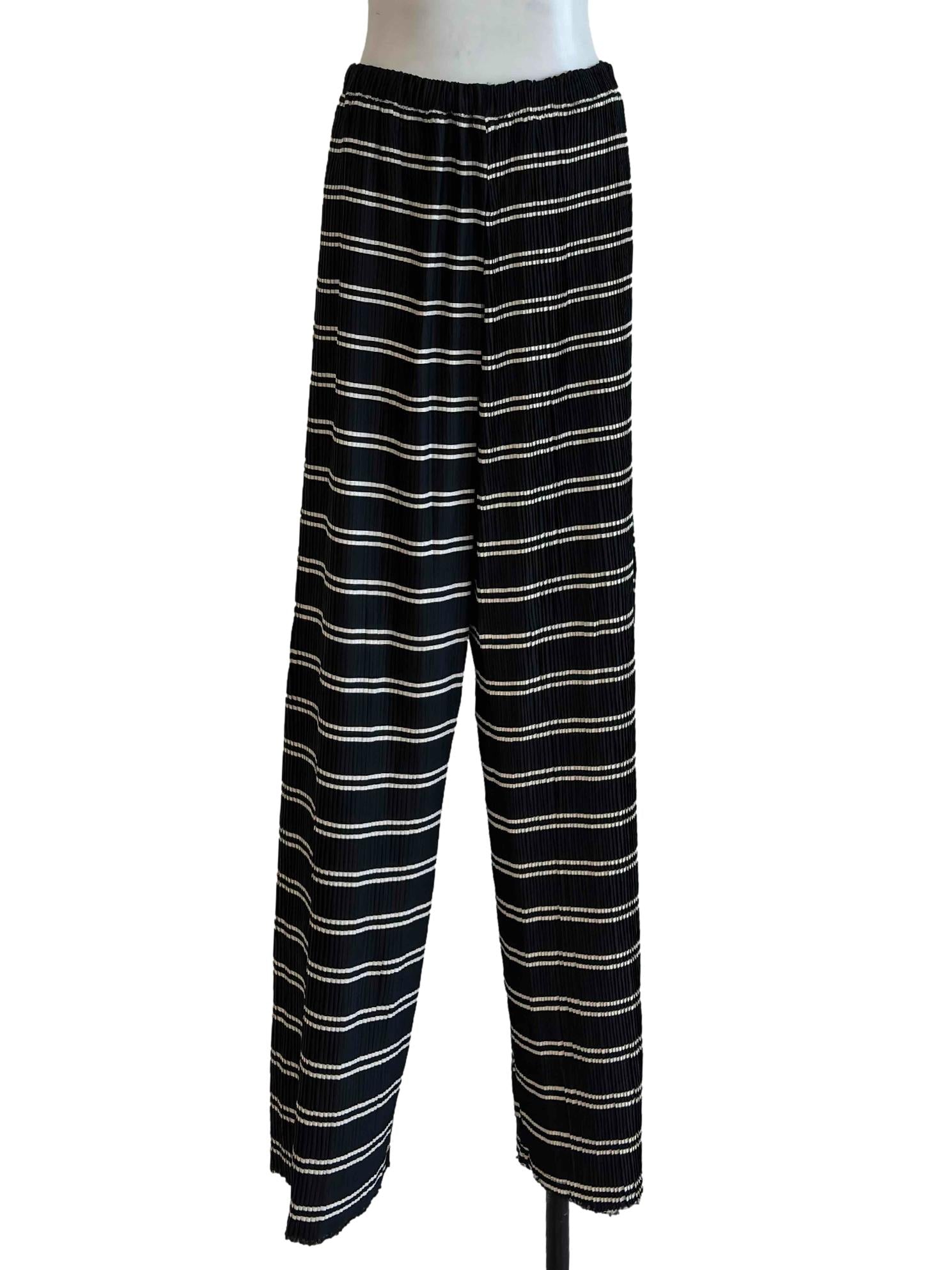 Black Stripes Unlined Relaxed Pants