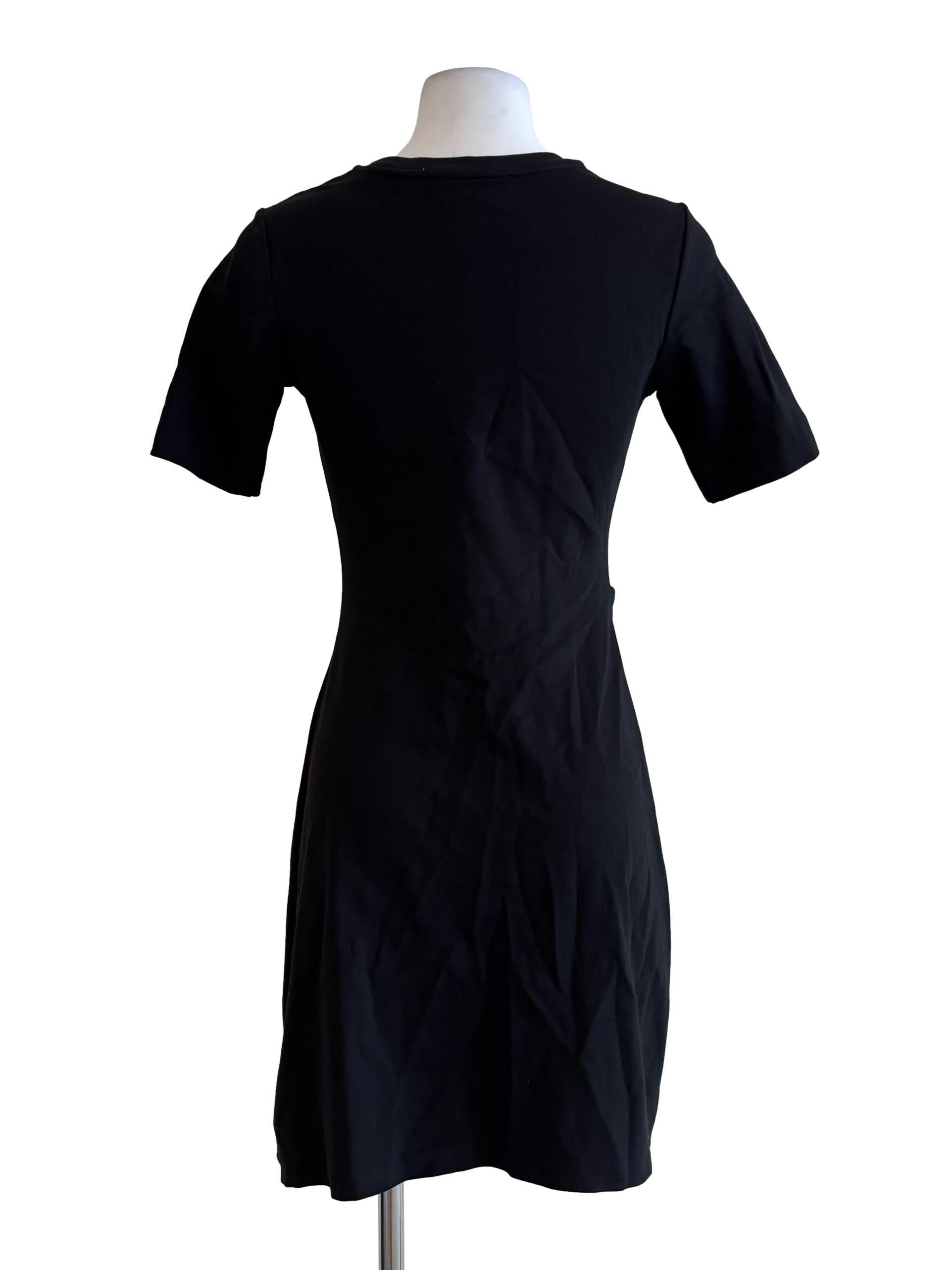 Jet Black Side Twist Sheath Dress