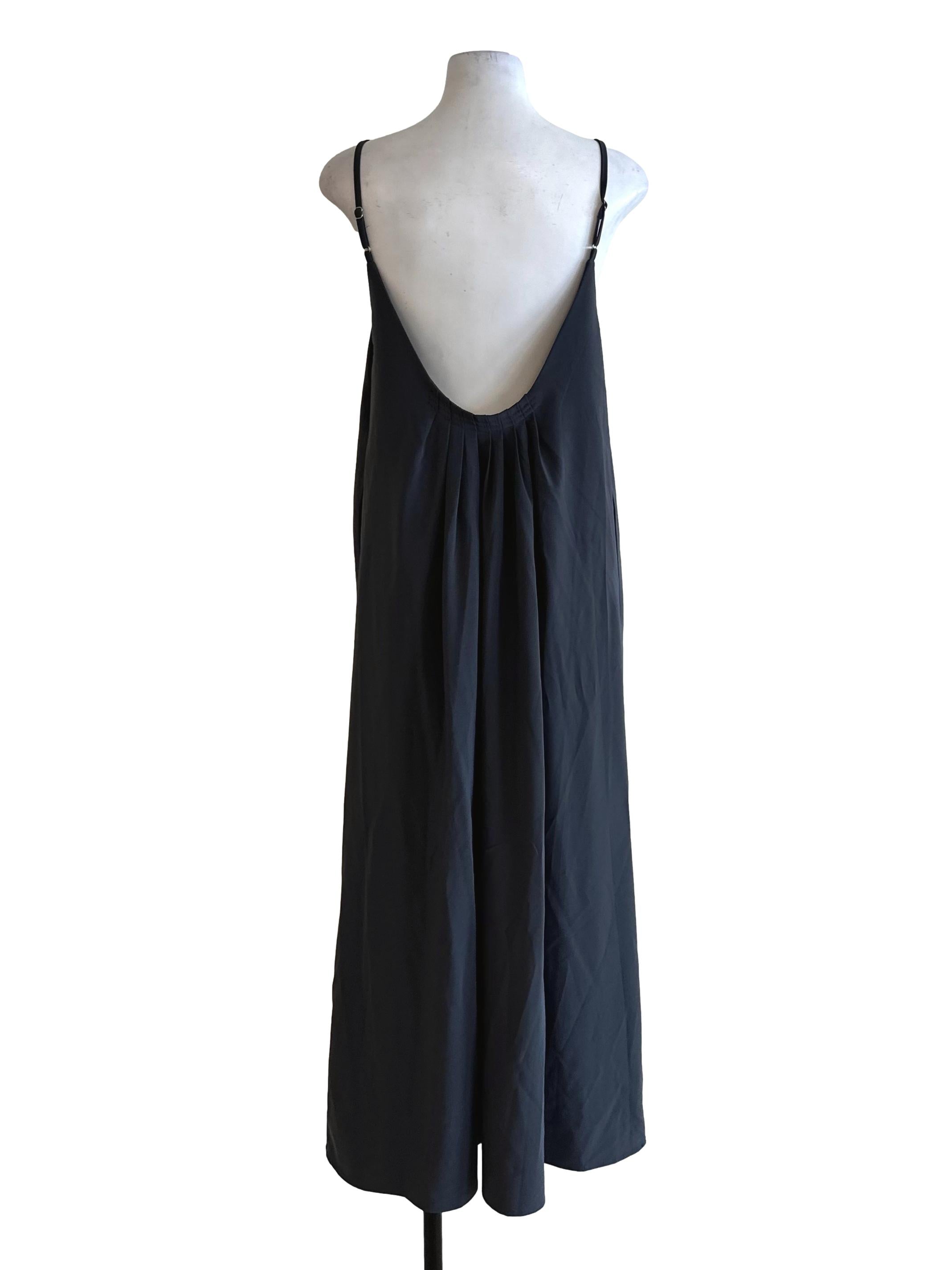 Dark Grey Pleated Tent Dress