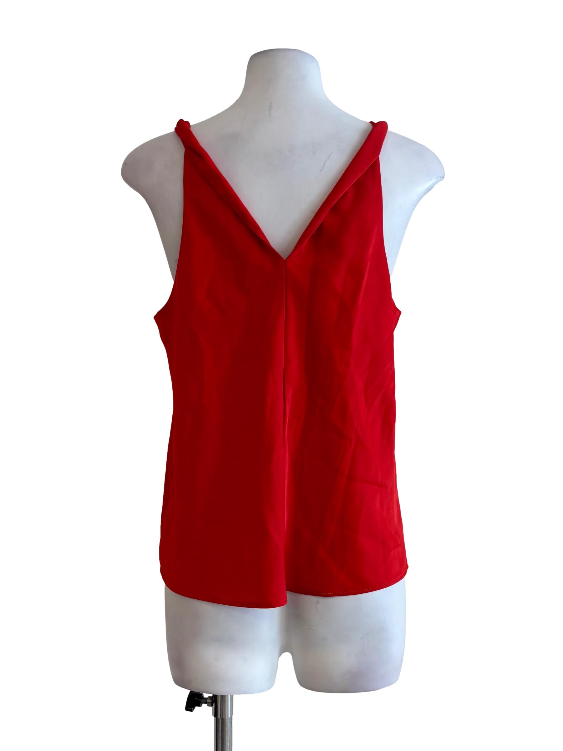 Fire Red Twist Strap Top