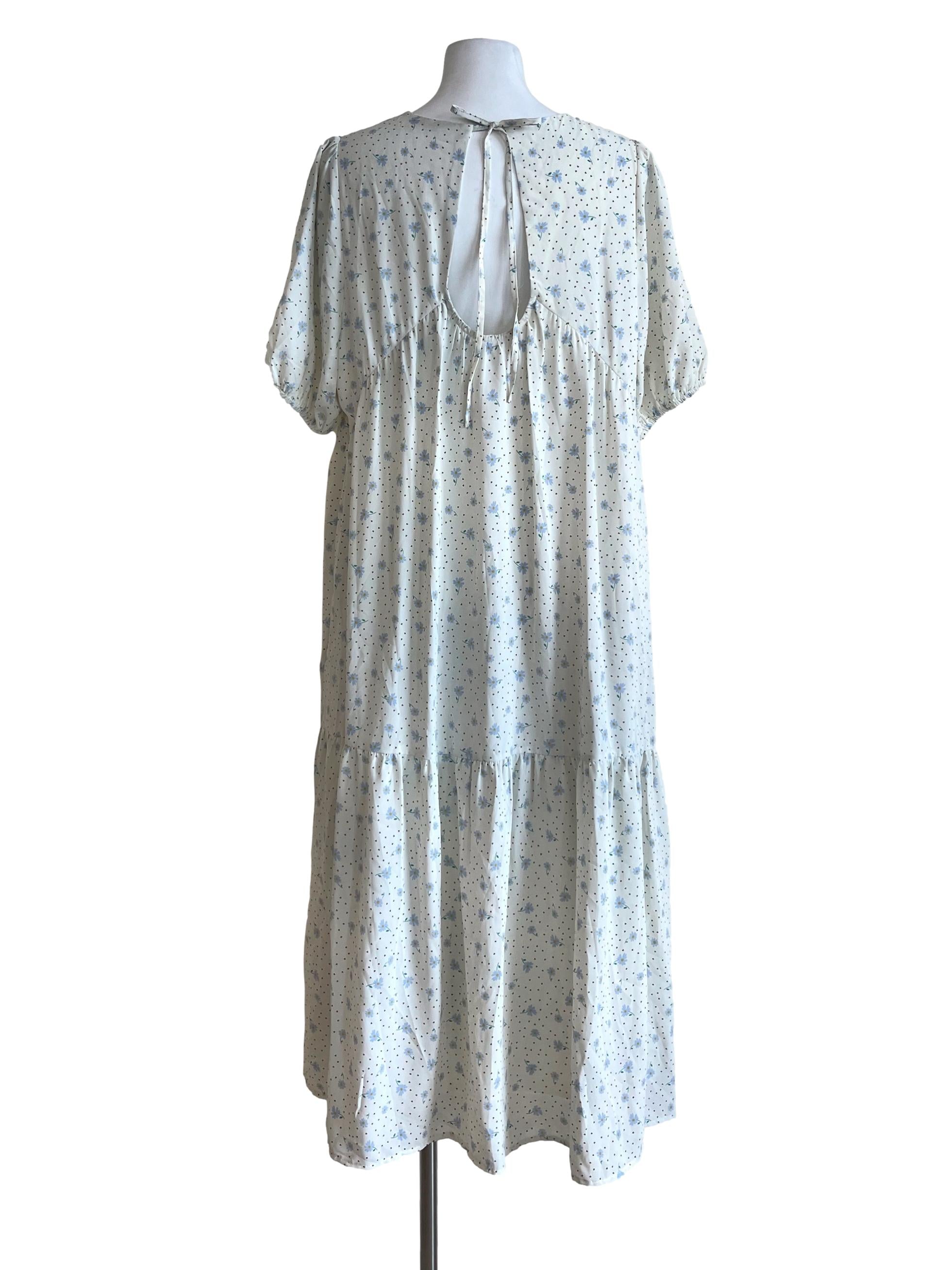 White Floral Pattern Dress