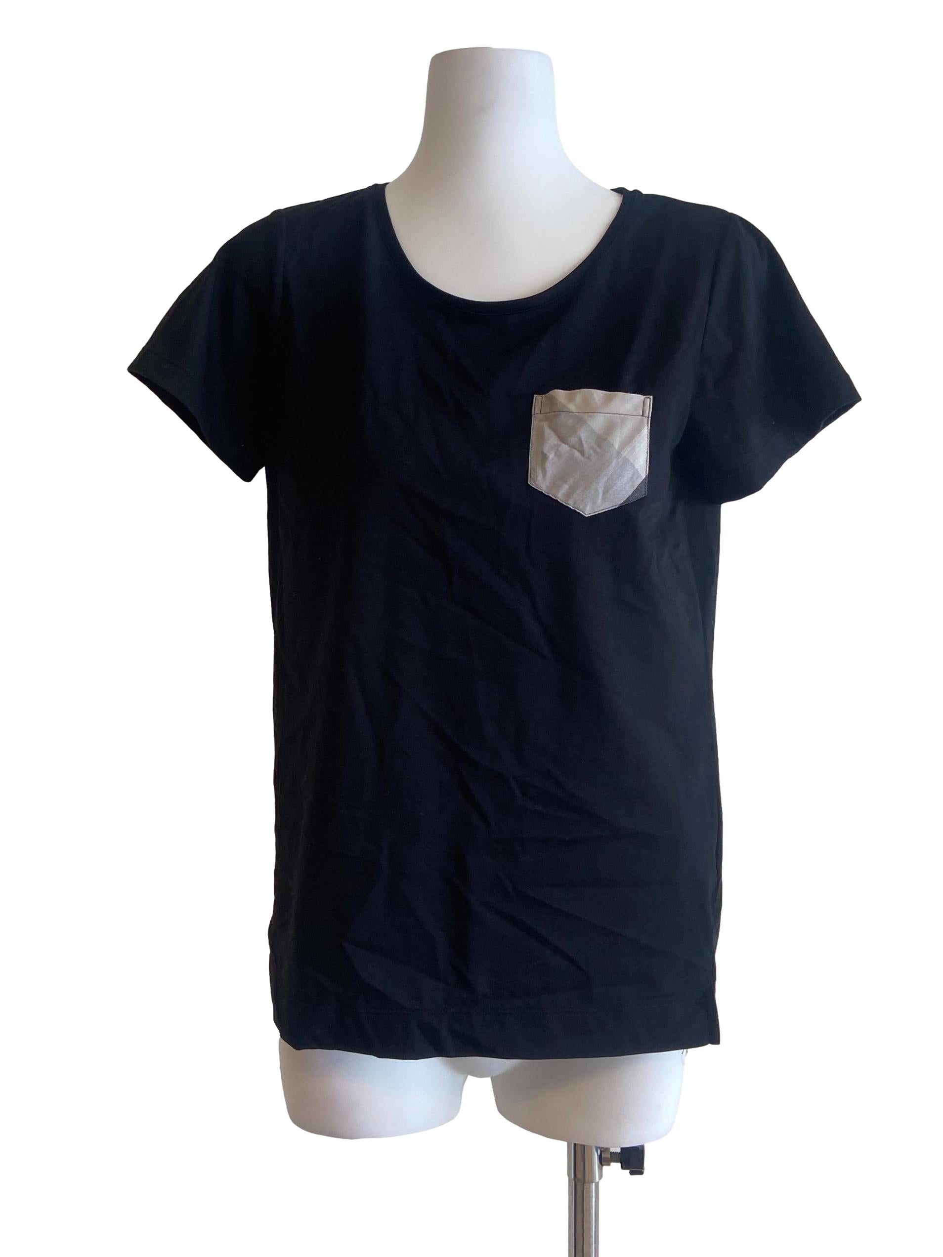 Navy Blue Half Plaid Blouse