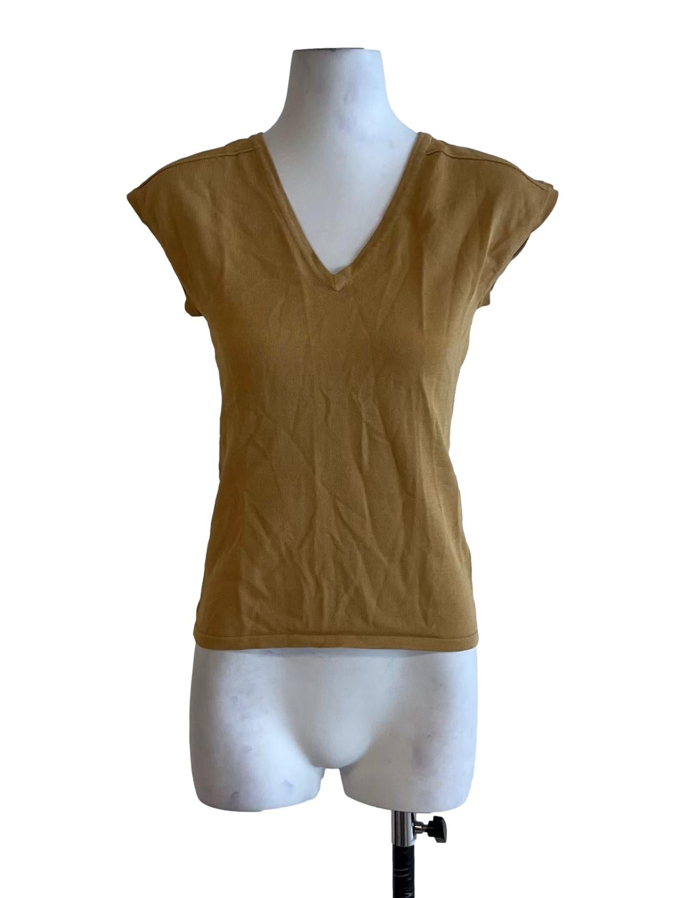 Yellow V-Neck Knit Top OSN