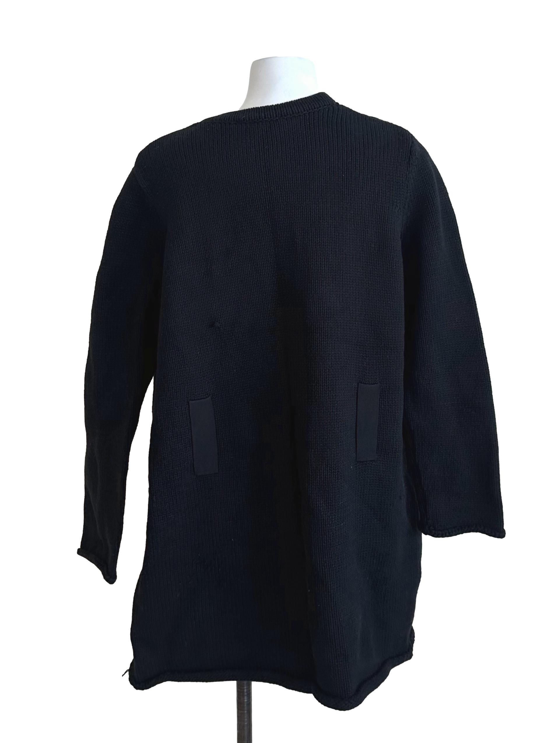 Raven Black Front Open Knit Jacket