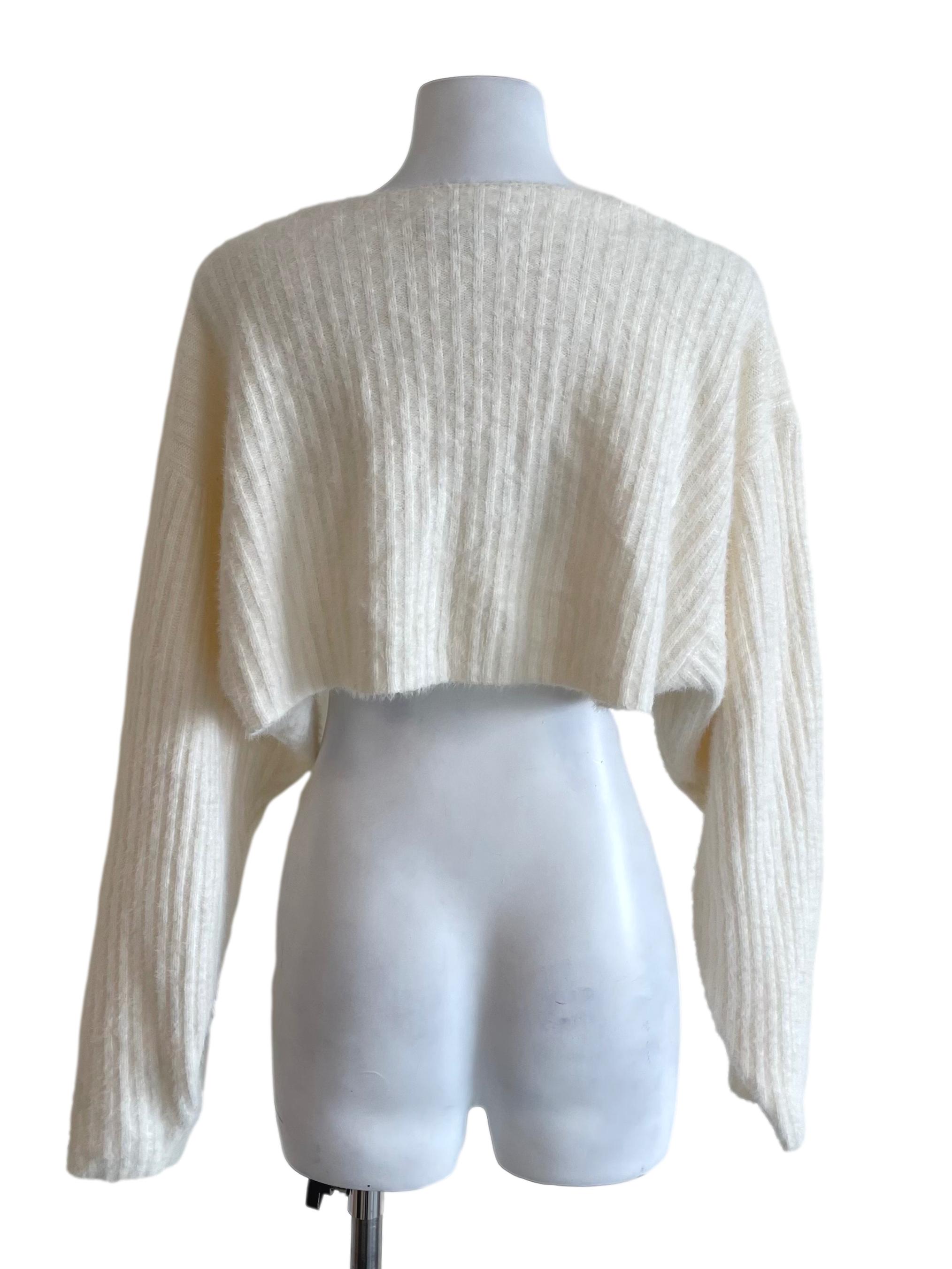 White Fuzzy Shrug Cardigan