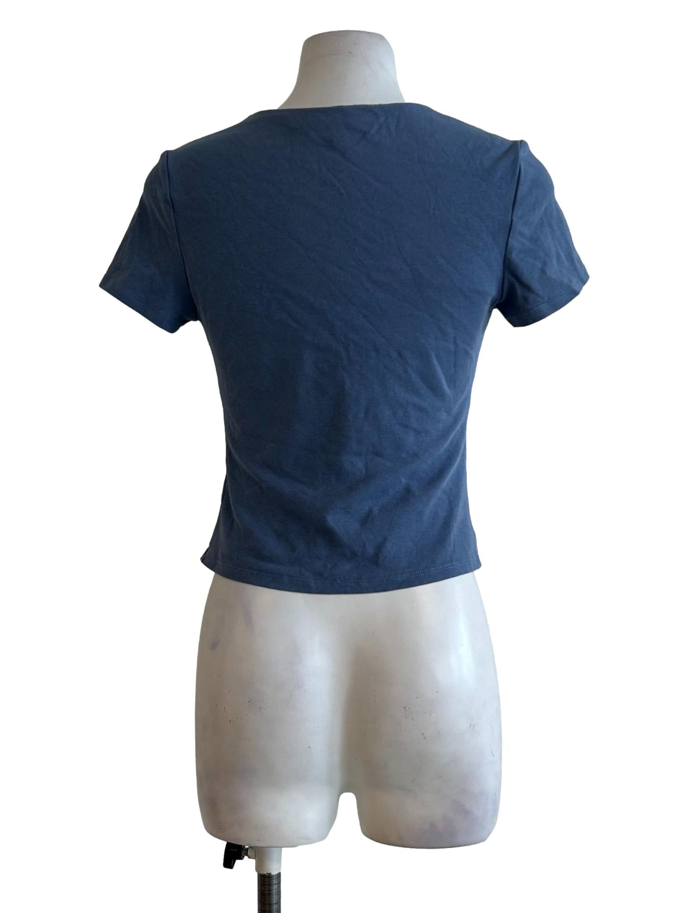 Stone Blue Square Neck Top