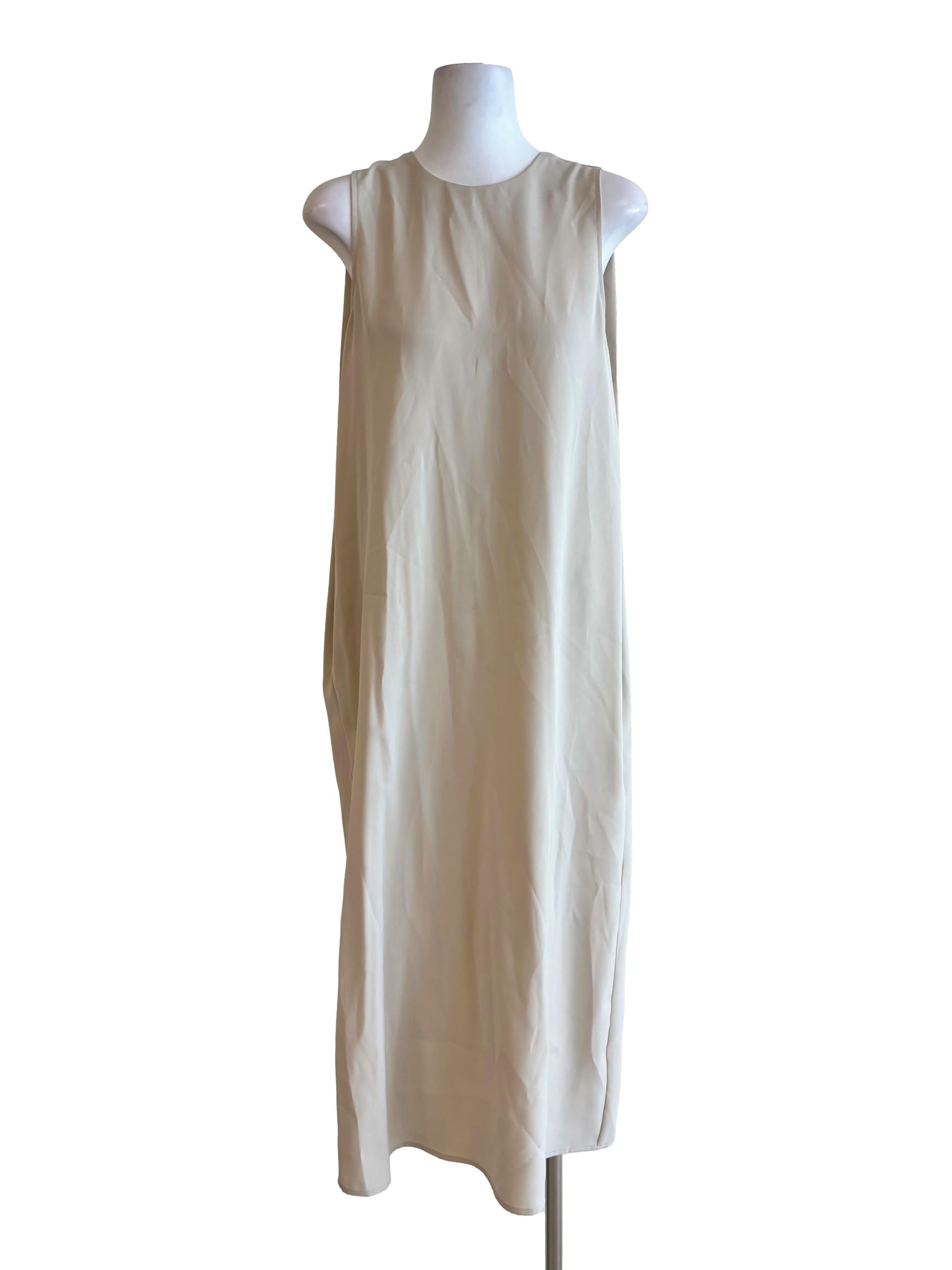 Light Beige Sleeveless Shift Dress