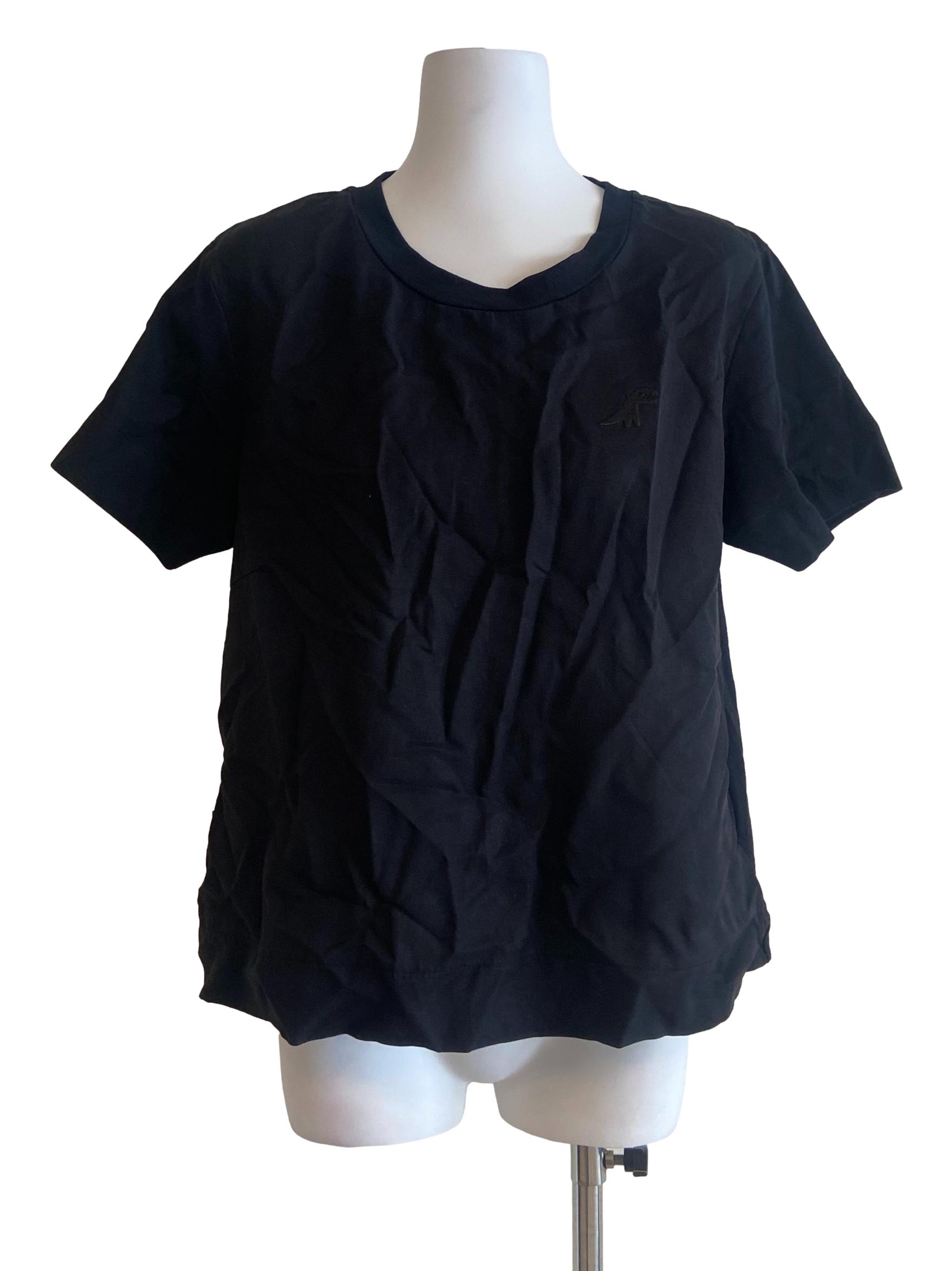 Black Twill Logo Blouse