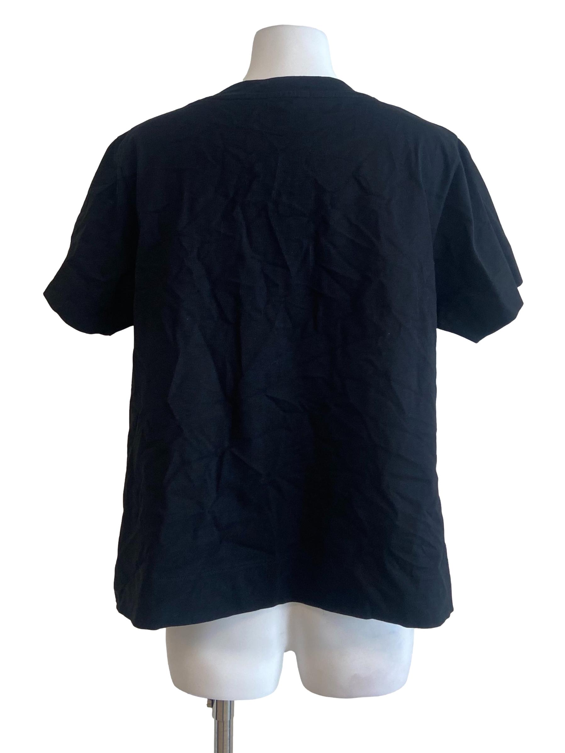 Black Twill Logo Blouse