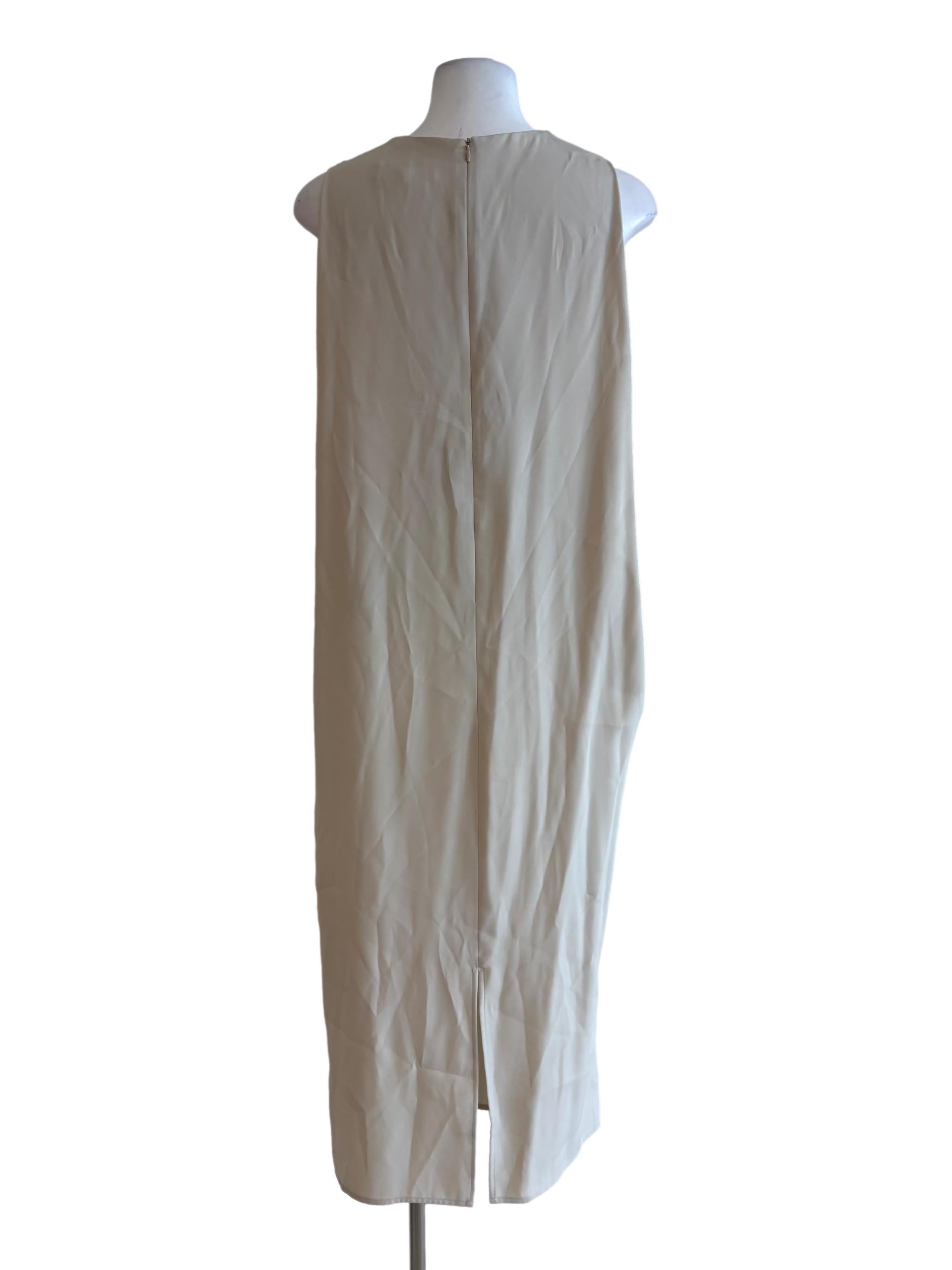 Light Beige Sleeveless Shift Dress
