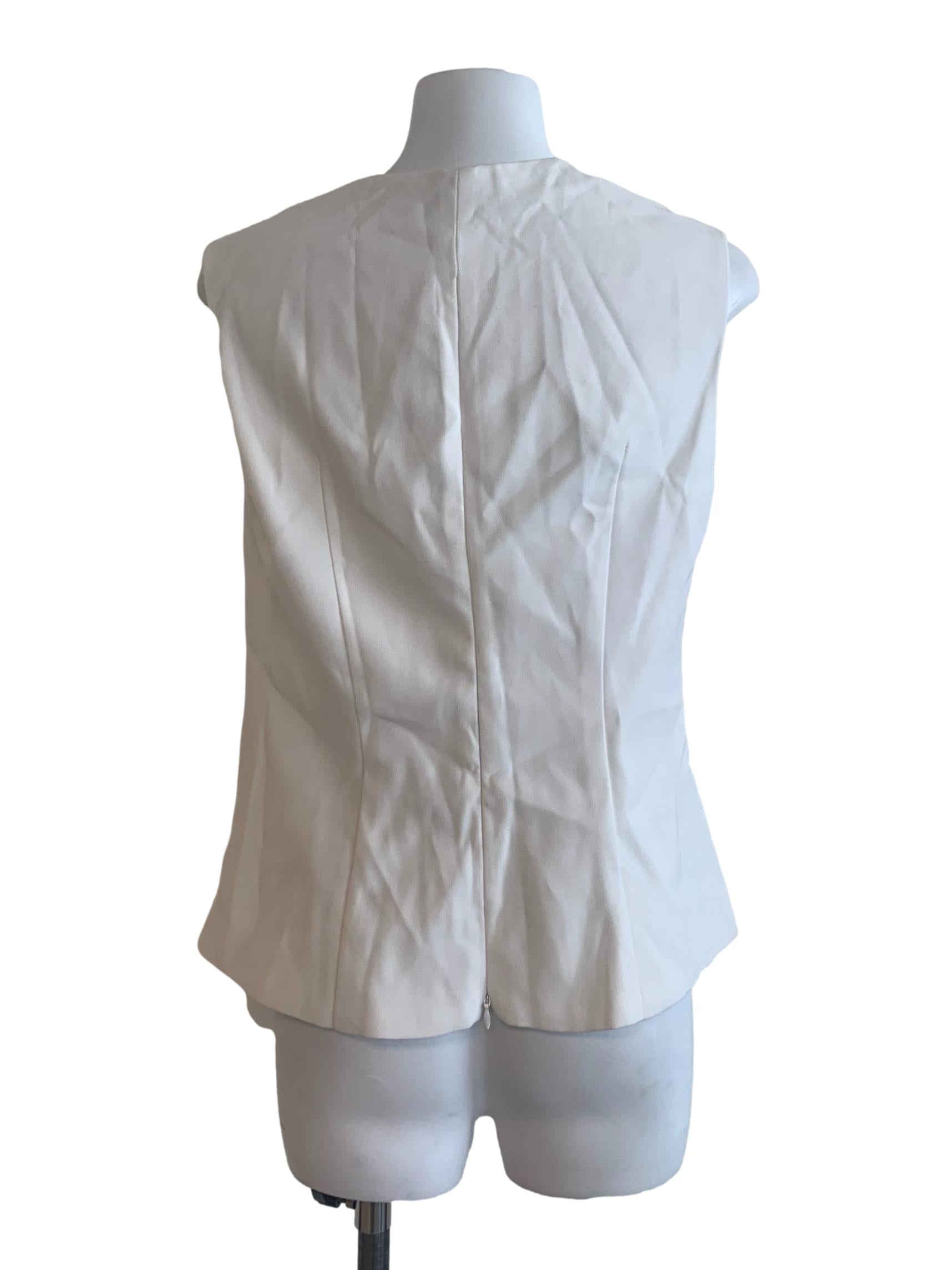 White Square Neck Top