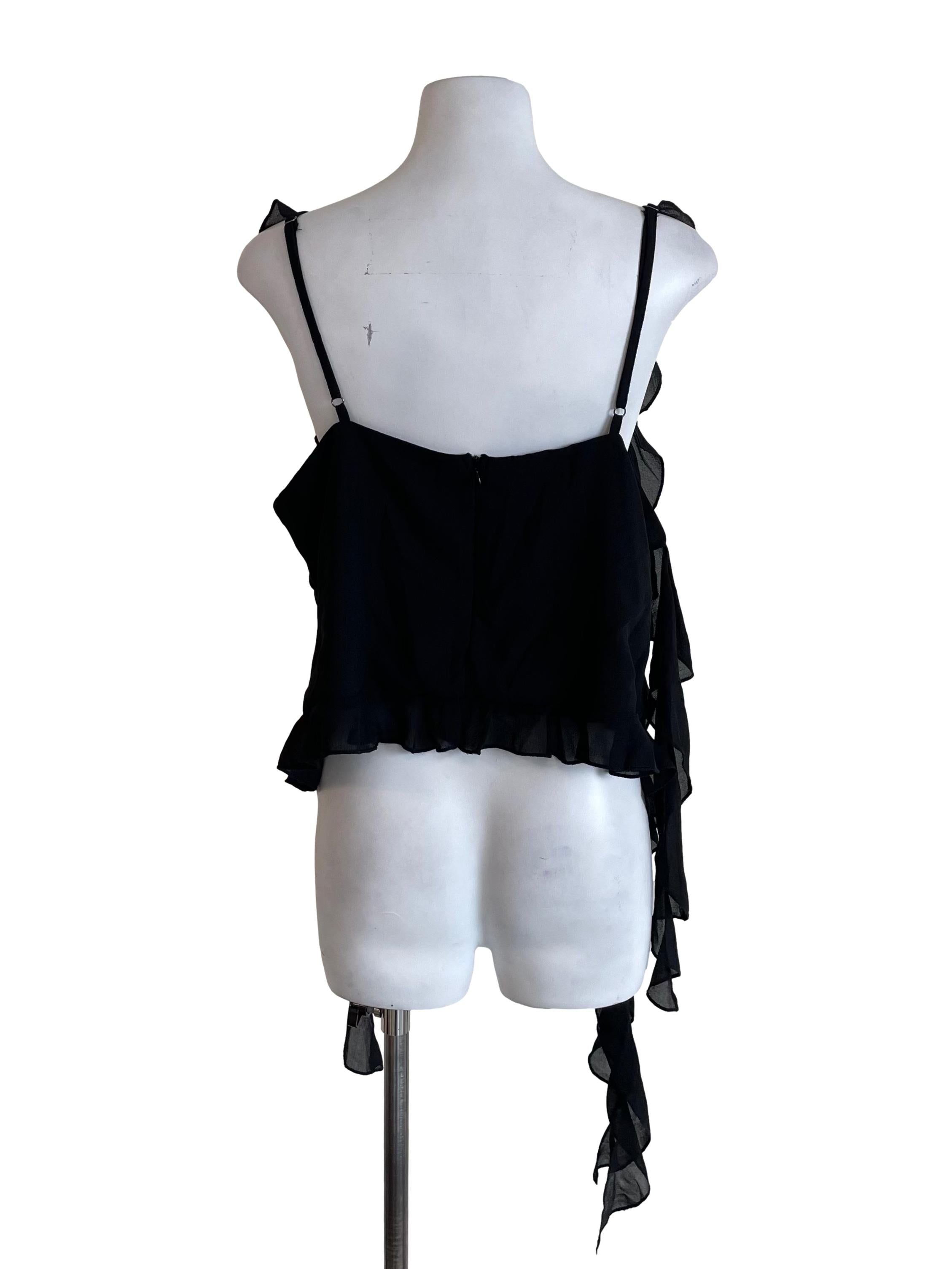 Black Ruffles Jellyfish Cami Top