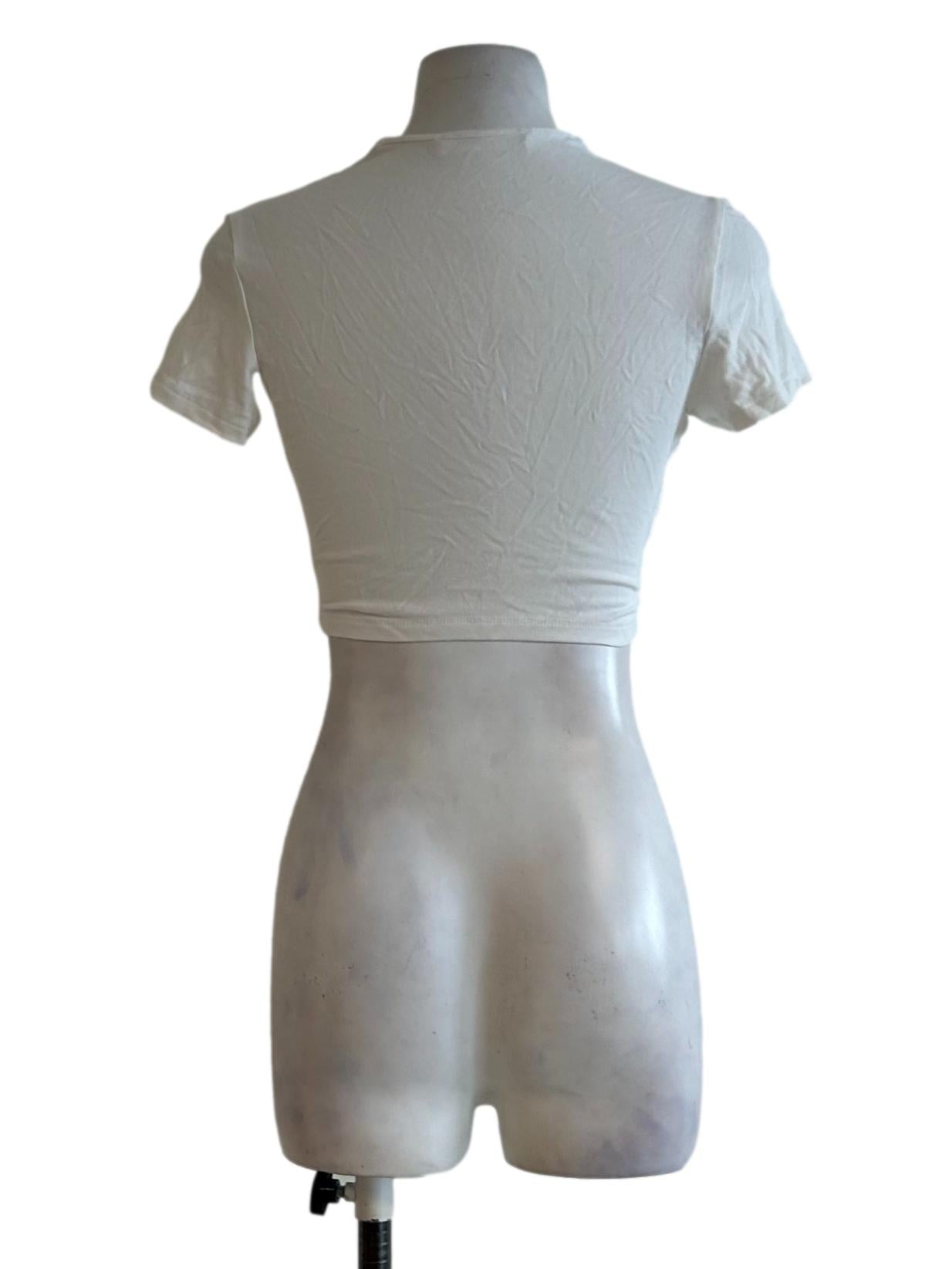 Cream White Square Neck Top