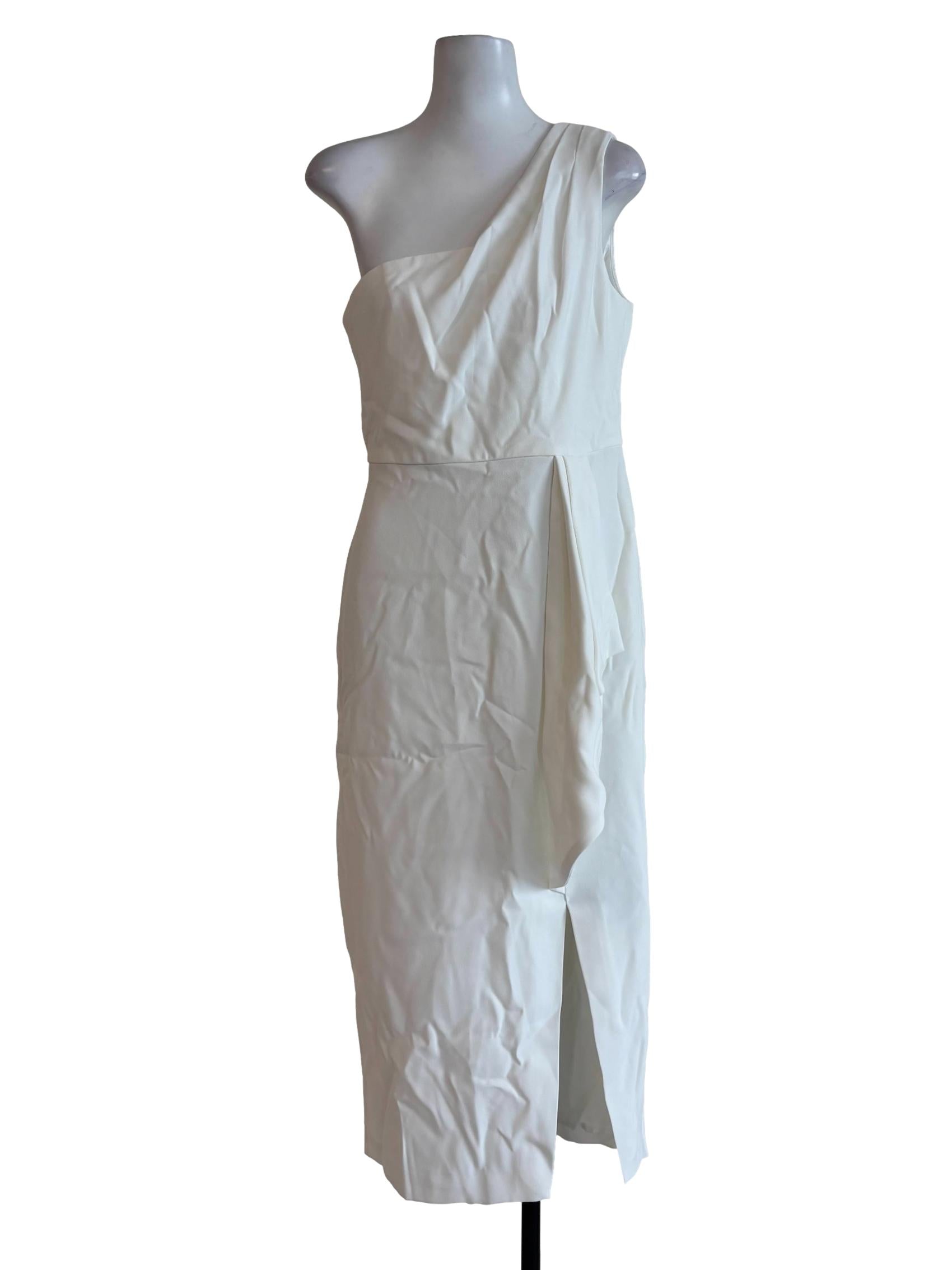 White One Shoulder Pencil Dress
