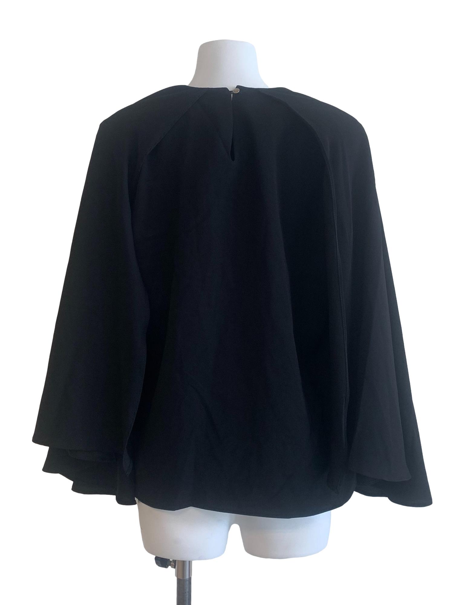 Black Cape Sleeve Top