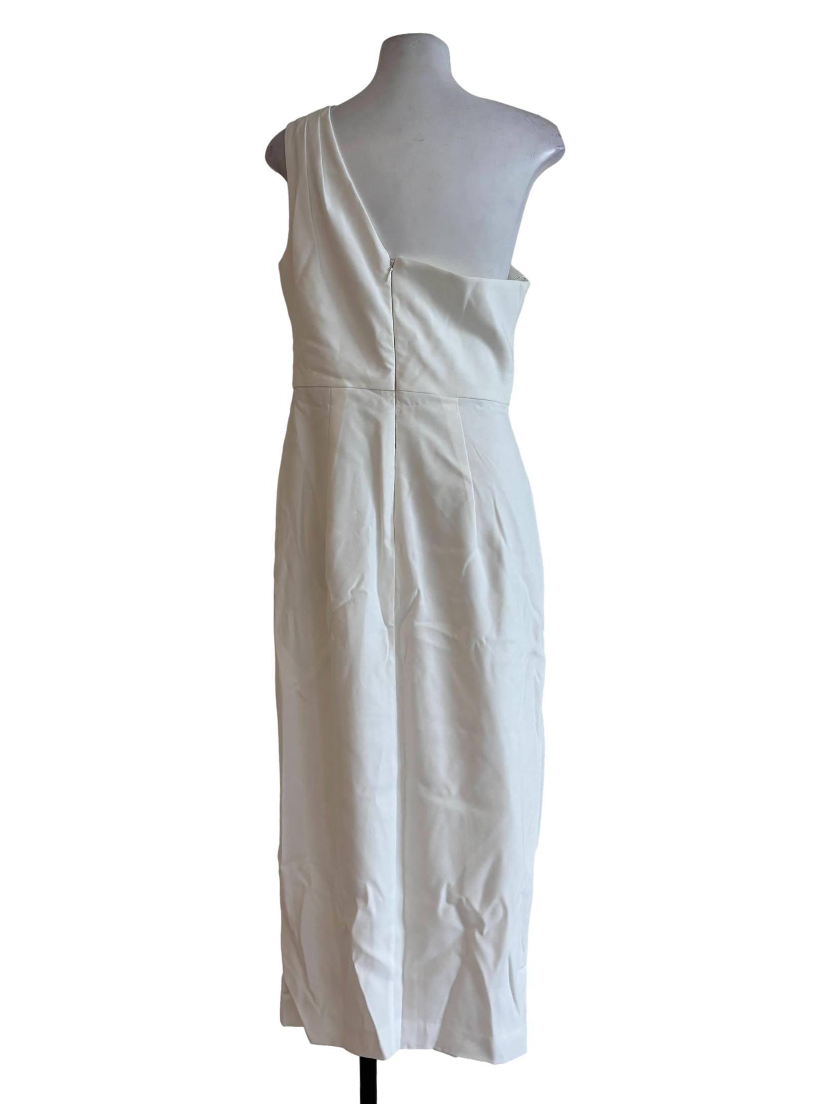 White One Shoulder Pencil Dress