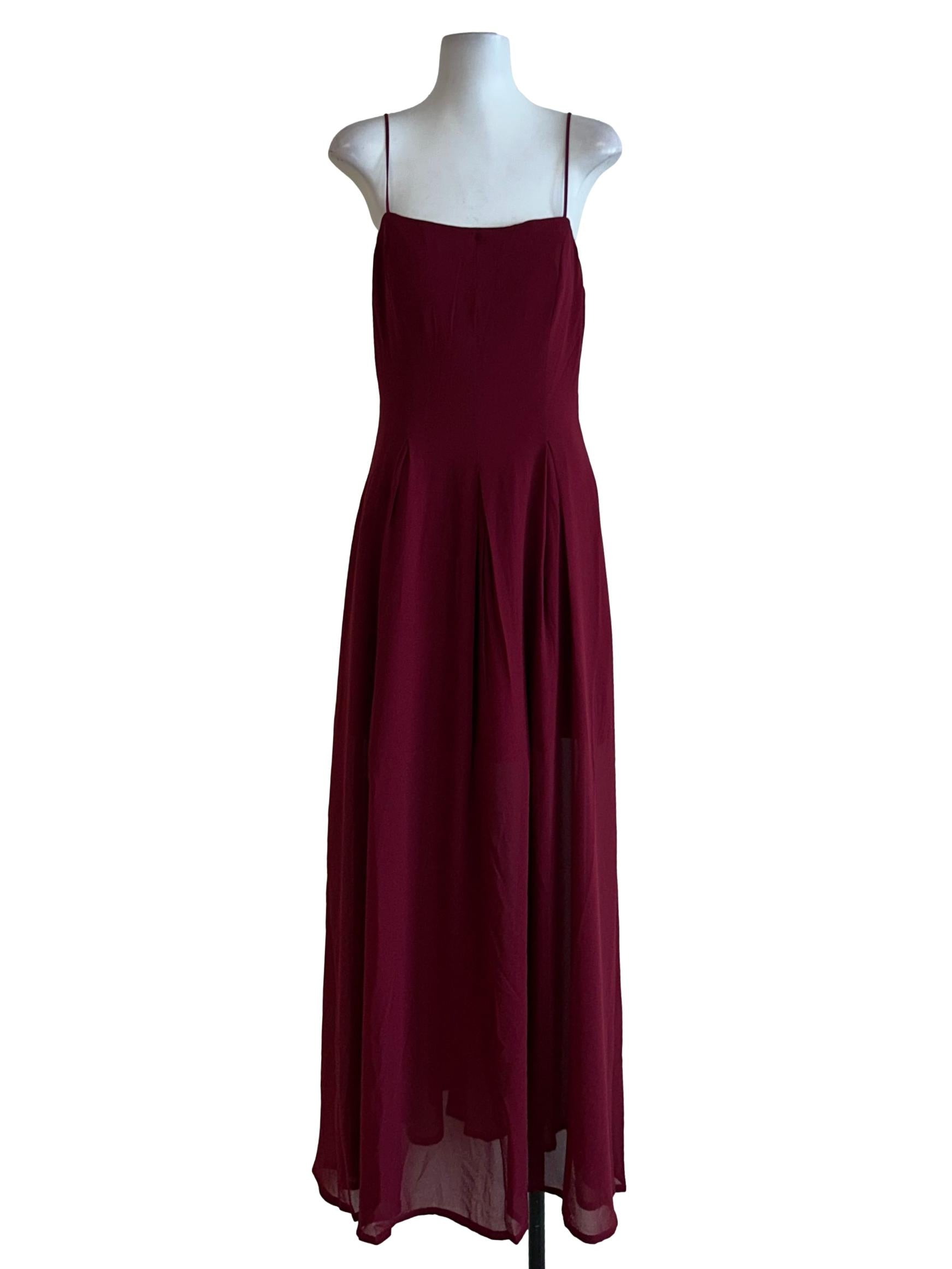 Red Spaghetti Strap A-Line Dress