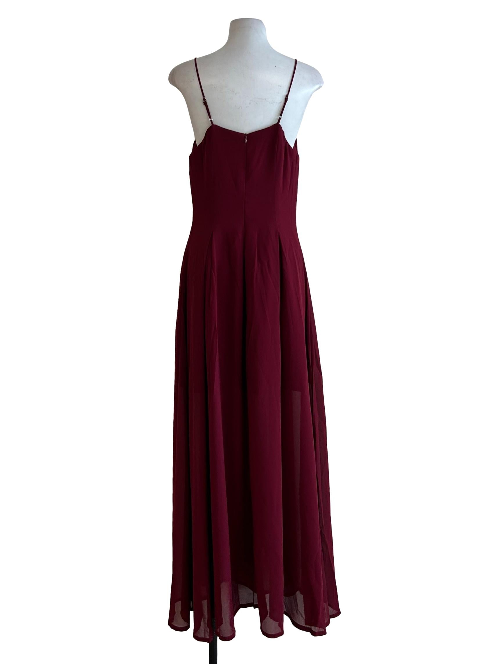 Red Spaghetti Strap A-Line Dress