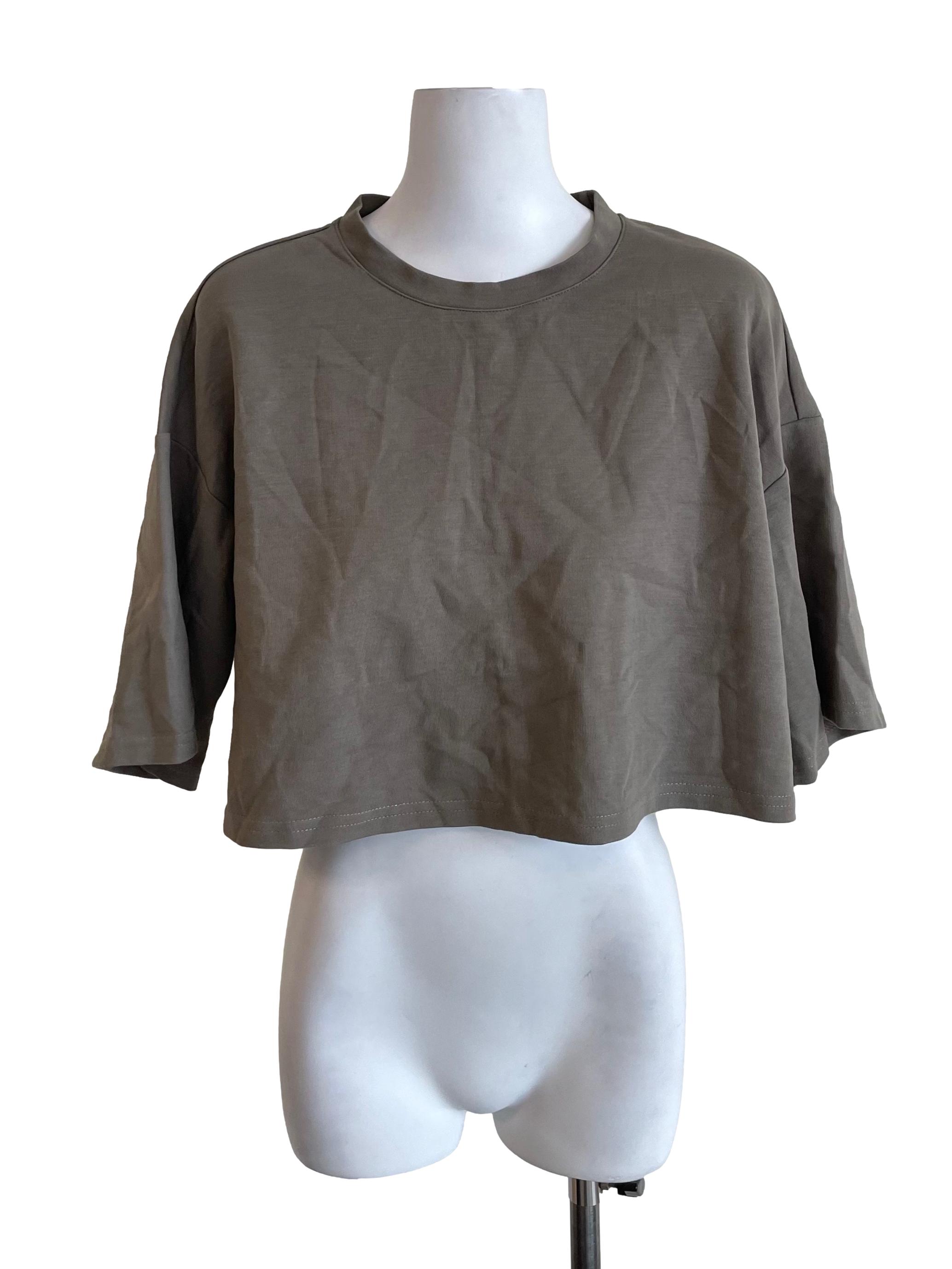 Ash Brown Hazel Crop Tee